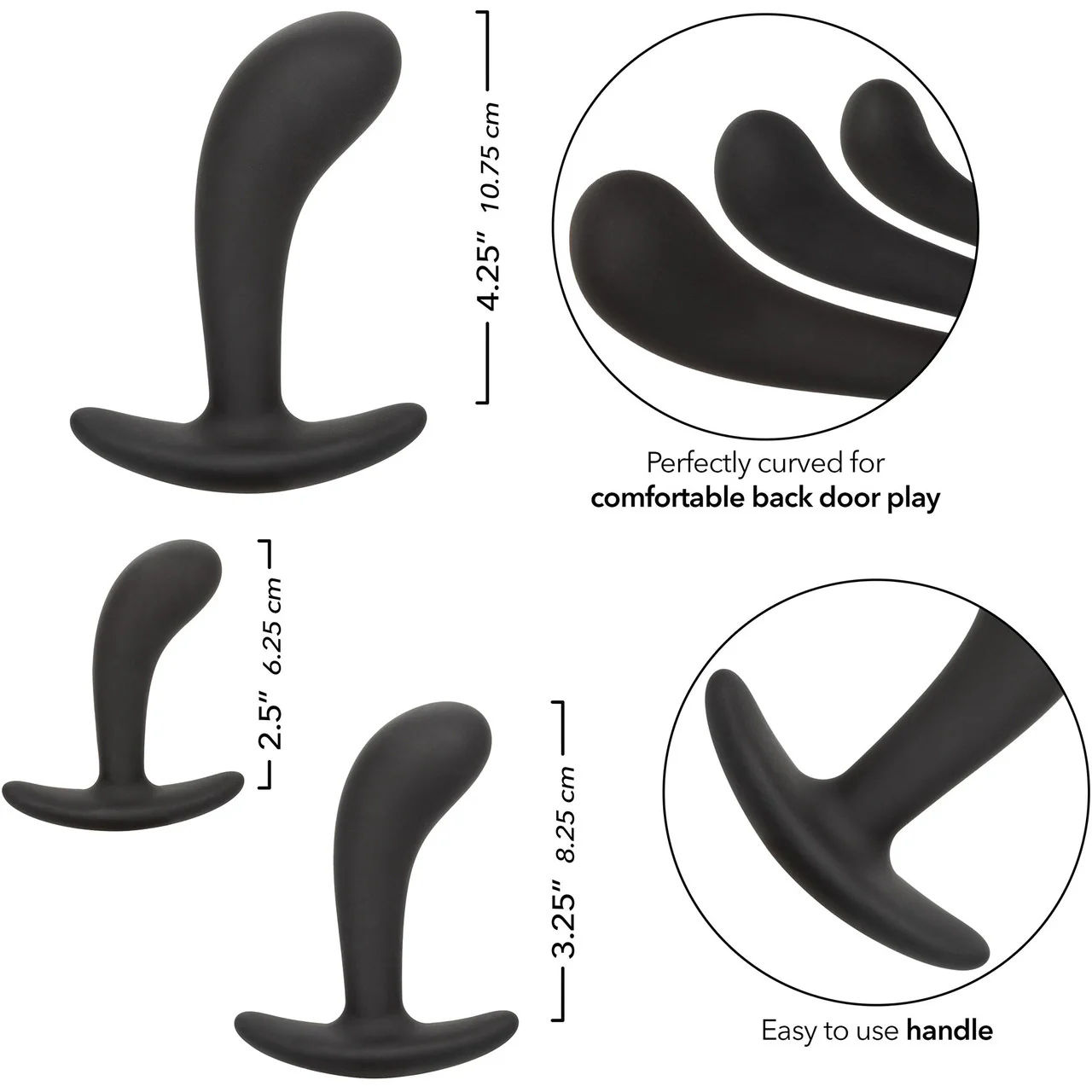 Silicone Prostate 3-Piece Kit By CalExotics - Black - Image 7