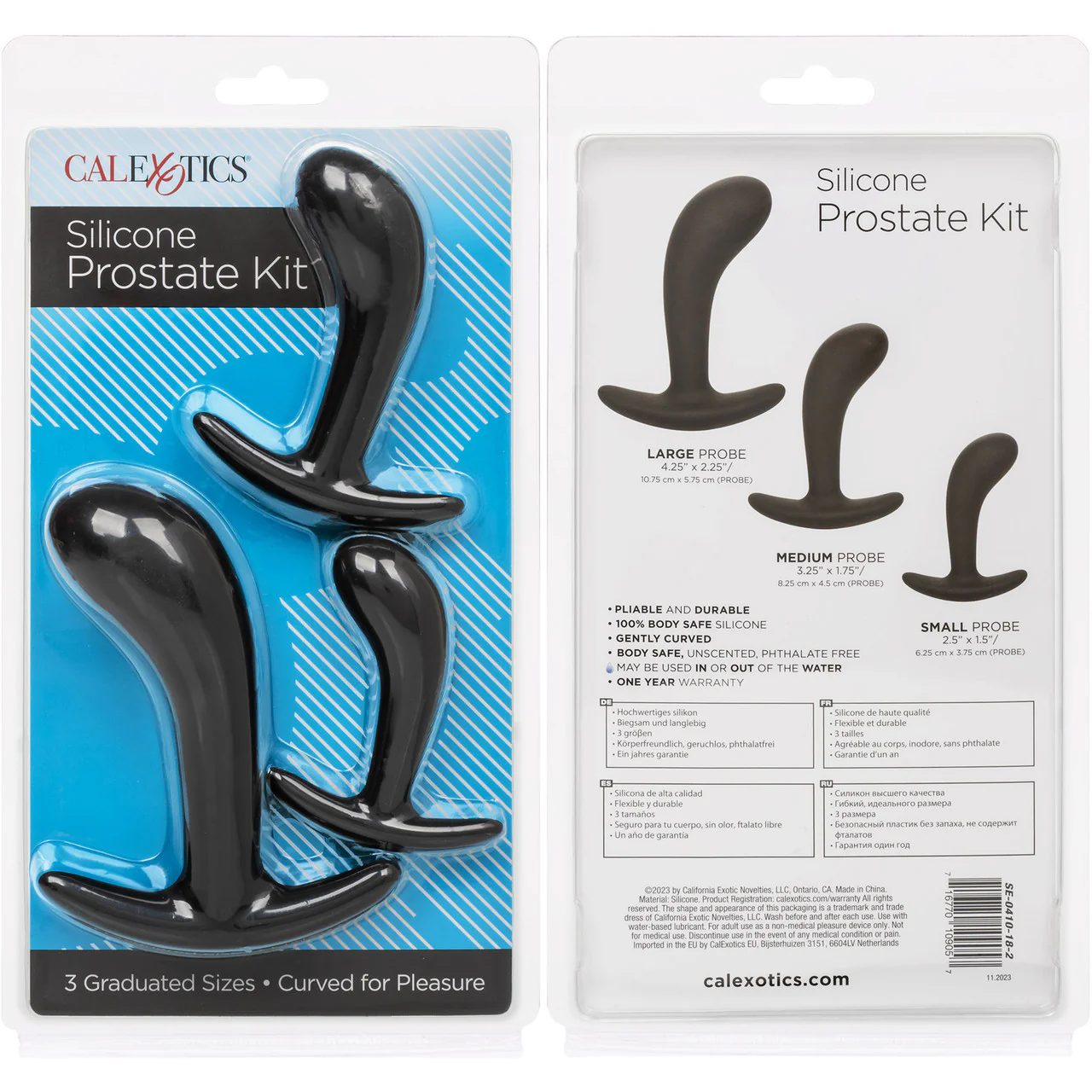 Silicone Prostate 3-Piece Kit By CalExotics - Black - Image 9