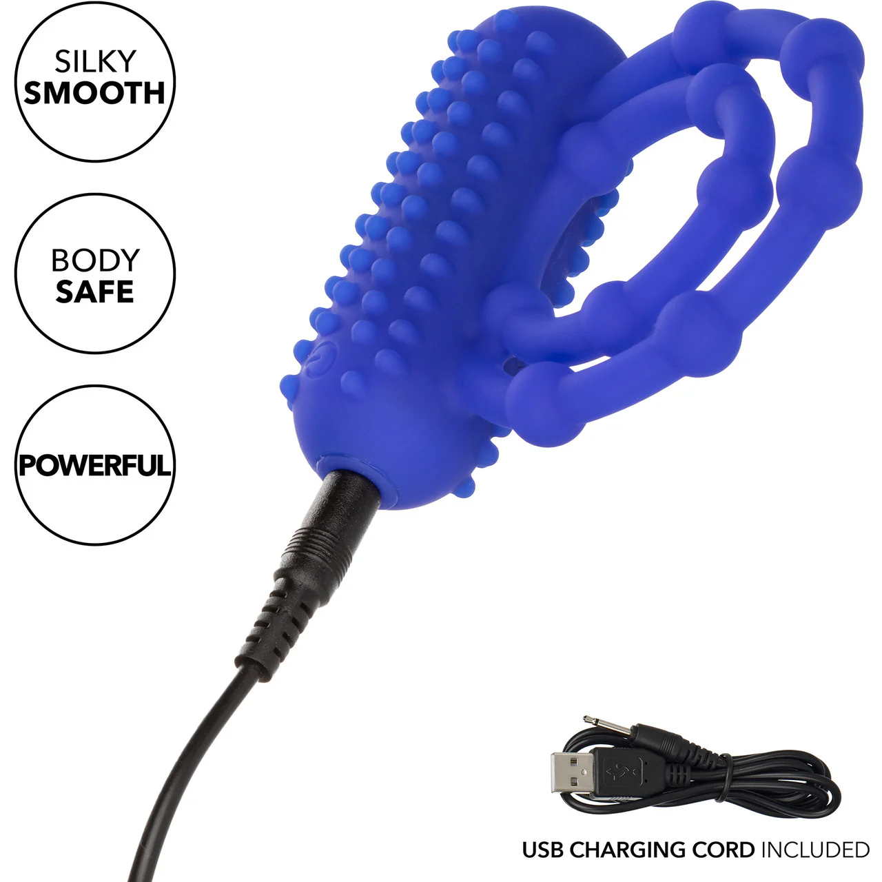 Silicone Rechargeable 10 Bead Maximus Vibrating Cock Ring By CalExotics - Image 8