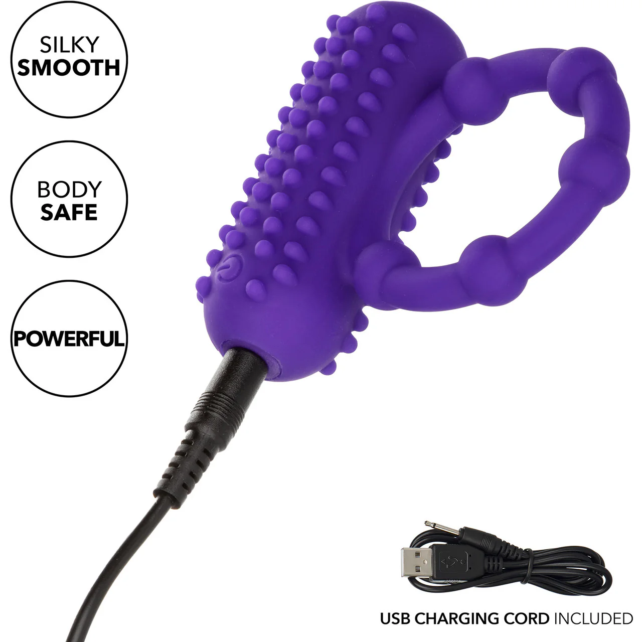 Silicone Rechargeable 5 Bead Maximus Vibrating Cock Ring By CalExotics - Image 8