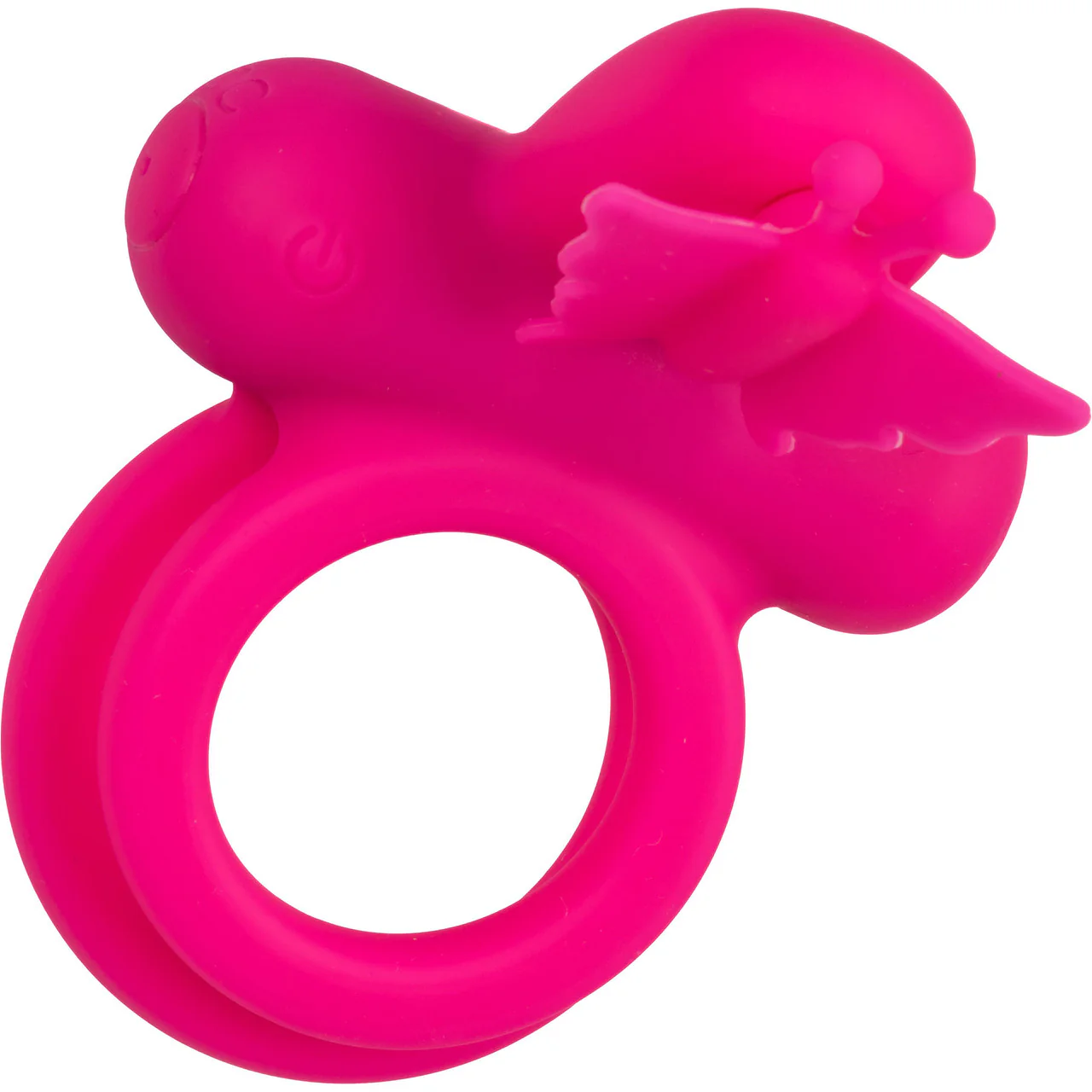 Silicone Rechargeable Dual Butterfly Couples Vibrating Cock Ring By CalExotics - Pink - Image 3
