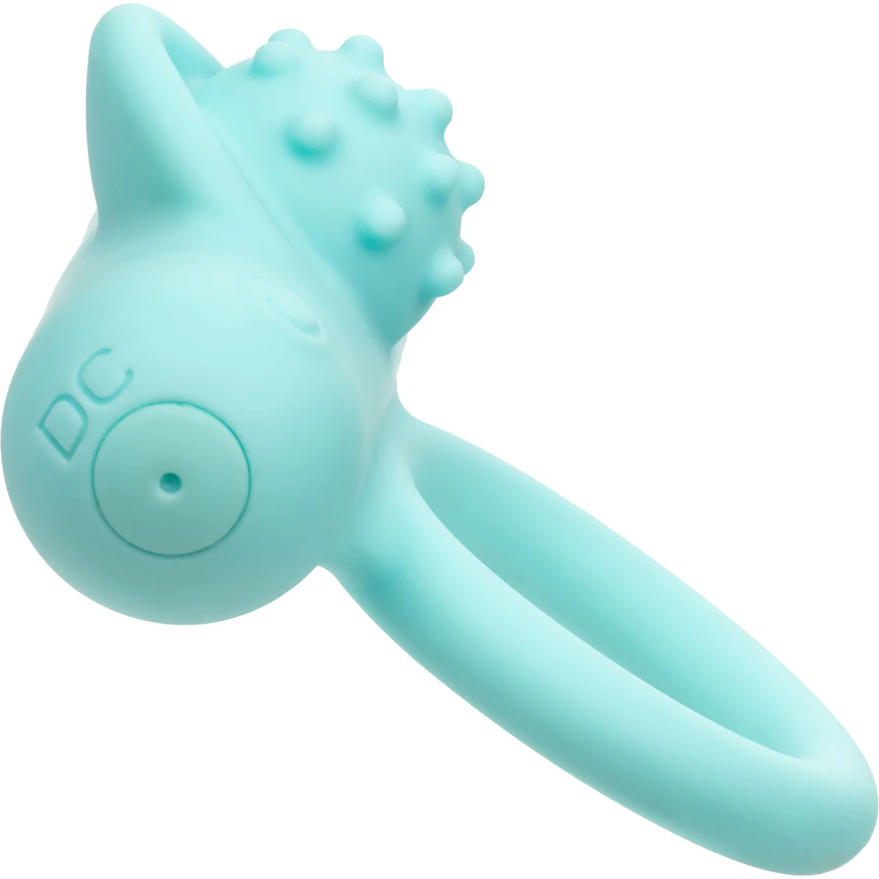 Silicone Rechargeable Nubby Lover's Delight Vibrating Cock Ring By CalExotics - Teal - Image 3