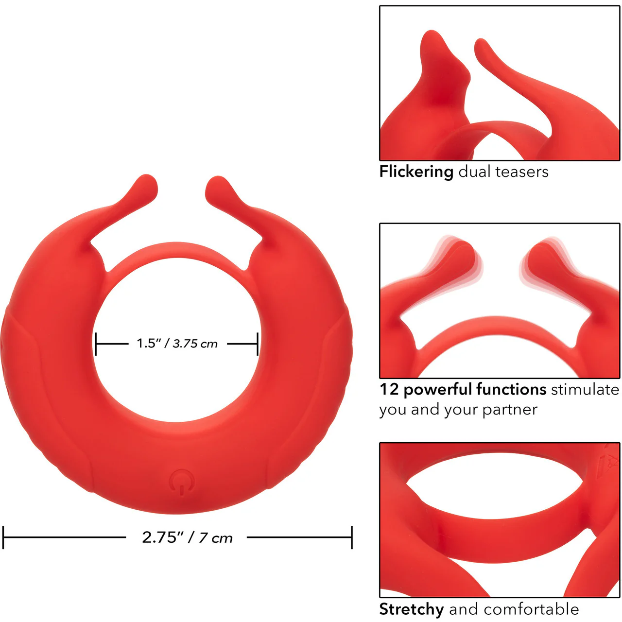 Silicone Rechargeable Taurus Enhancer Vibrating Cock Ring By CalExotics - Image 10