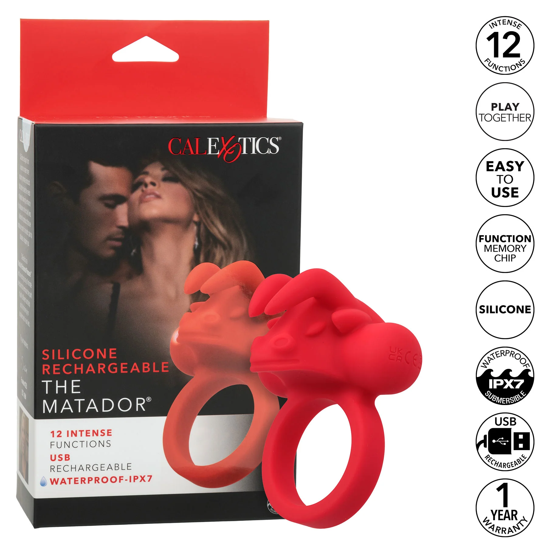 Silicone Rechargeable The Matador® Vibrating Cock Ring By CalExotics - Image 10