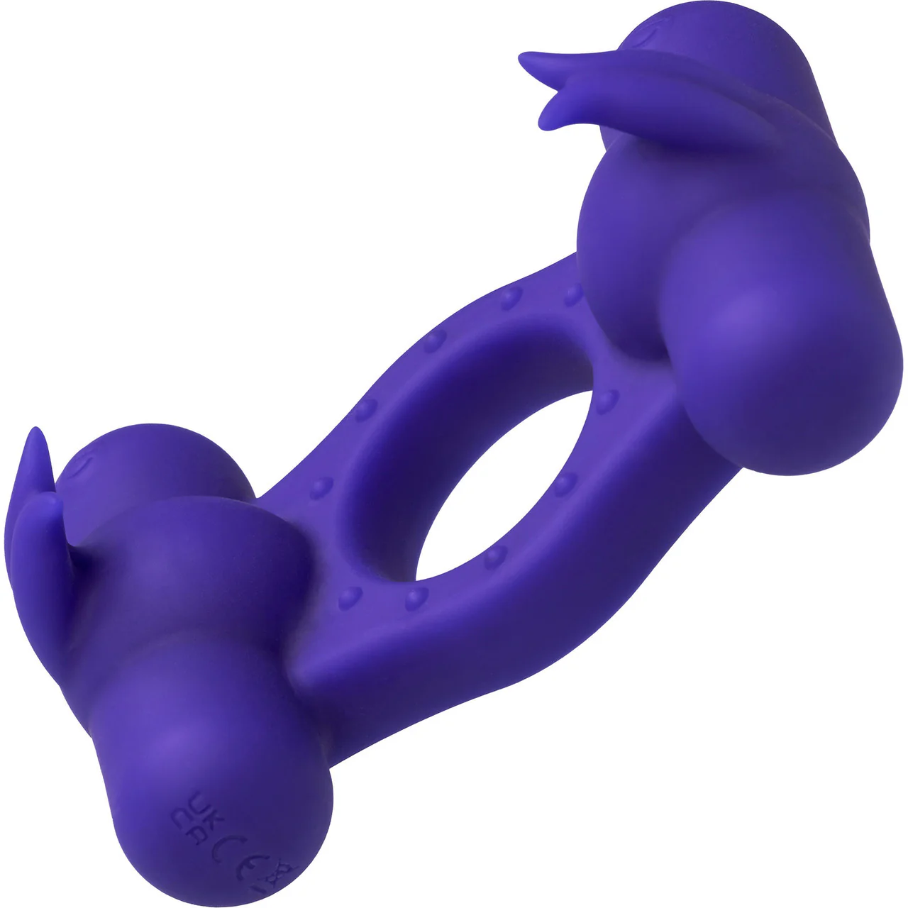 Silicone Rechargeable Triple Orgasm Enhancer Vibrating Cock Ring By CalExotics - Purple - Image 4