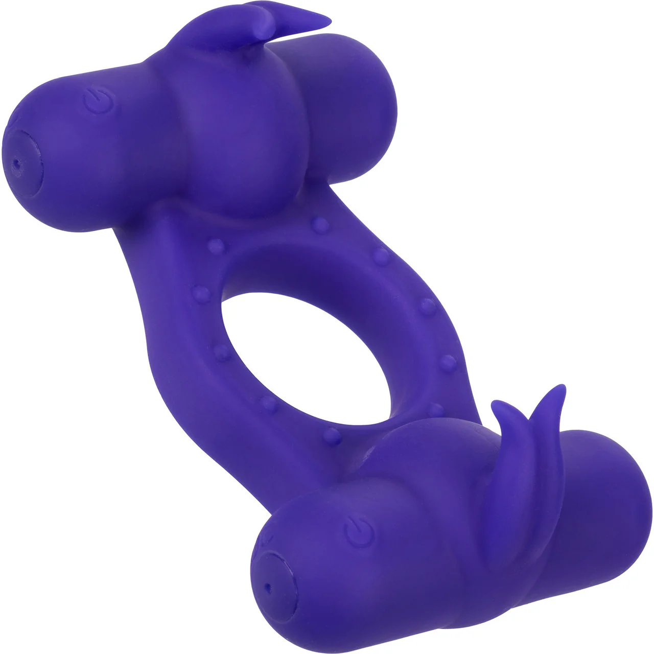 Silicone Rechargeable Triple Orgasm Enhancer Vibrating Cock Ring By CalExotics - Purple - Image 8