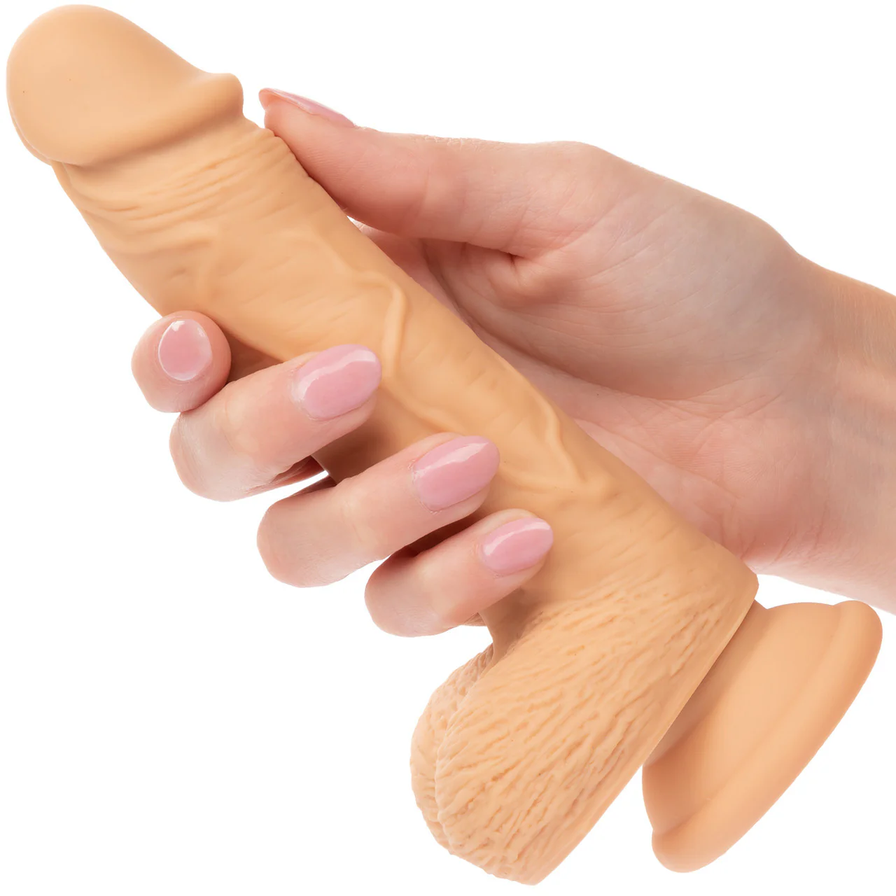 Silicone Studs Realistic 5" Suction Cup Dildo - Vanilla - Image 2