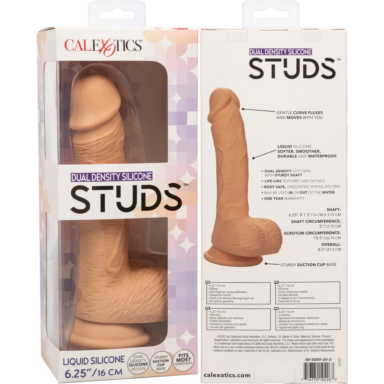 Silicone Studs Realistic 6.25" Suction Cup Dildo - Vanilla - Image 11