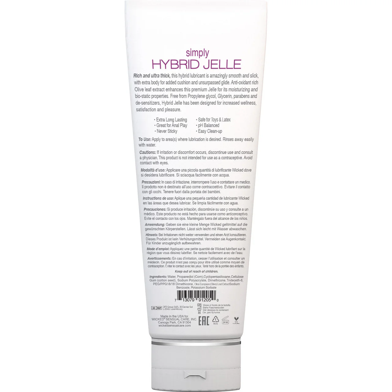 Simply Hybrid Jelle Personal Lubricant With Olive Leaf Extract 4 fl oz - Image 2