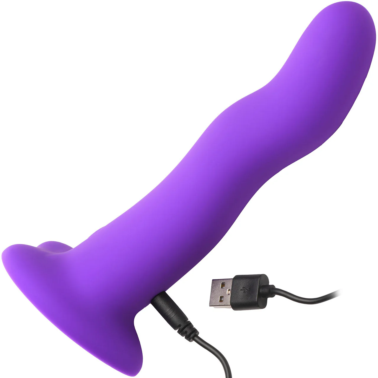 Simply Sweet 21X Vibrating Wavy Rechargeable Silicone G-Spot Vibrator With Remote - Purple - Image 6