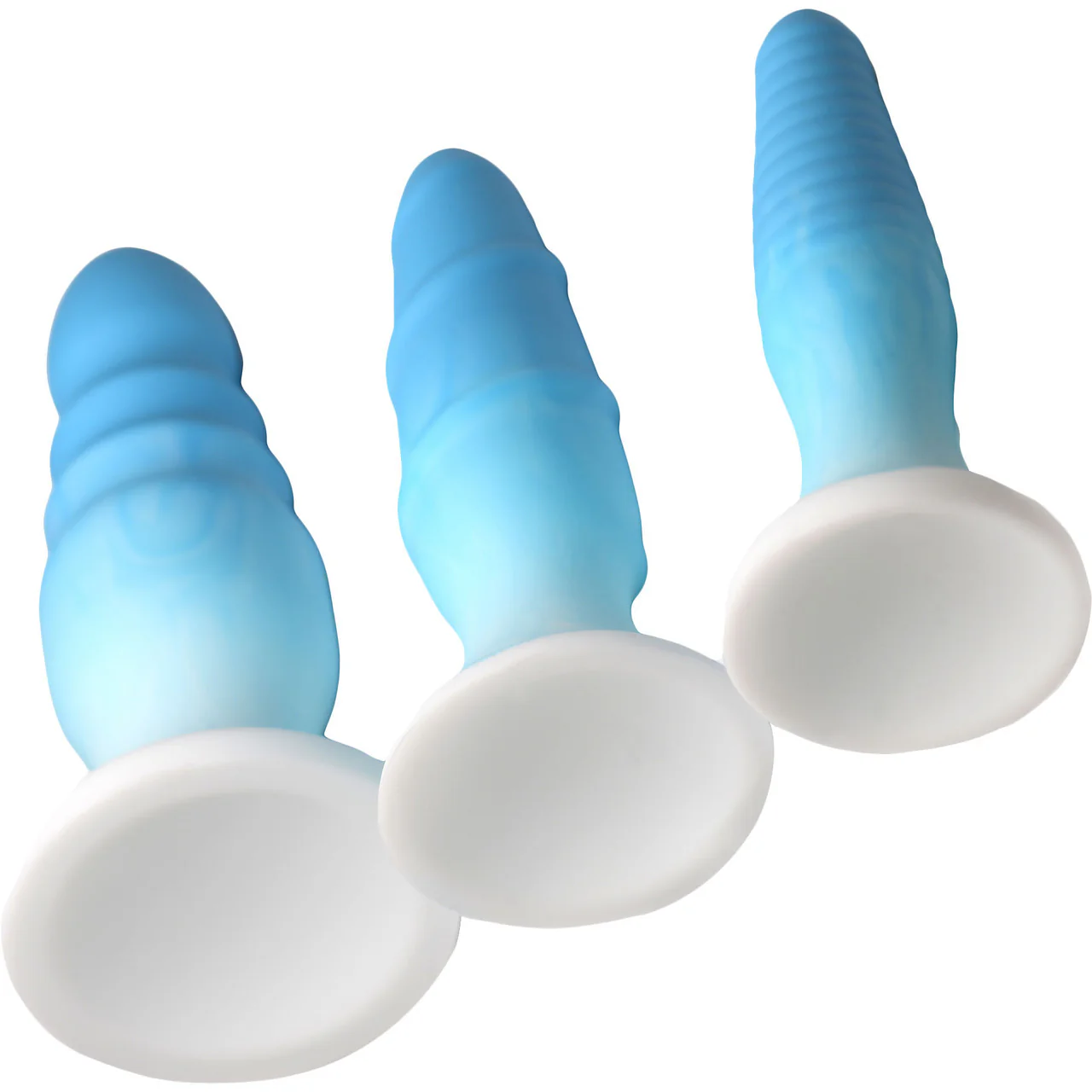 Simply Sweet 3-Piece Silicone Butt Plug Set - Blue - Image 3