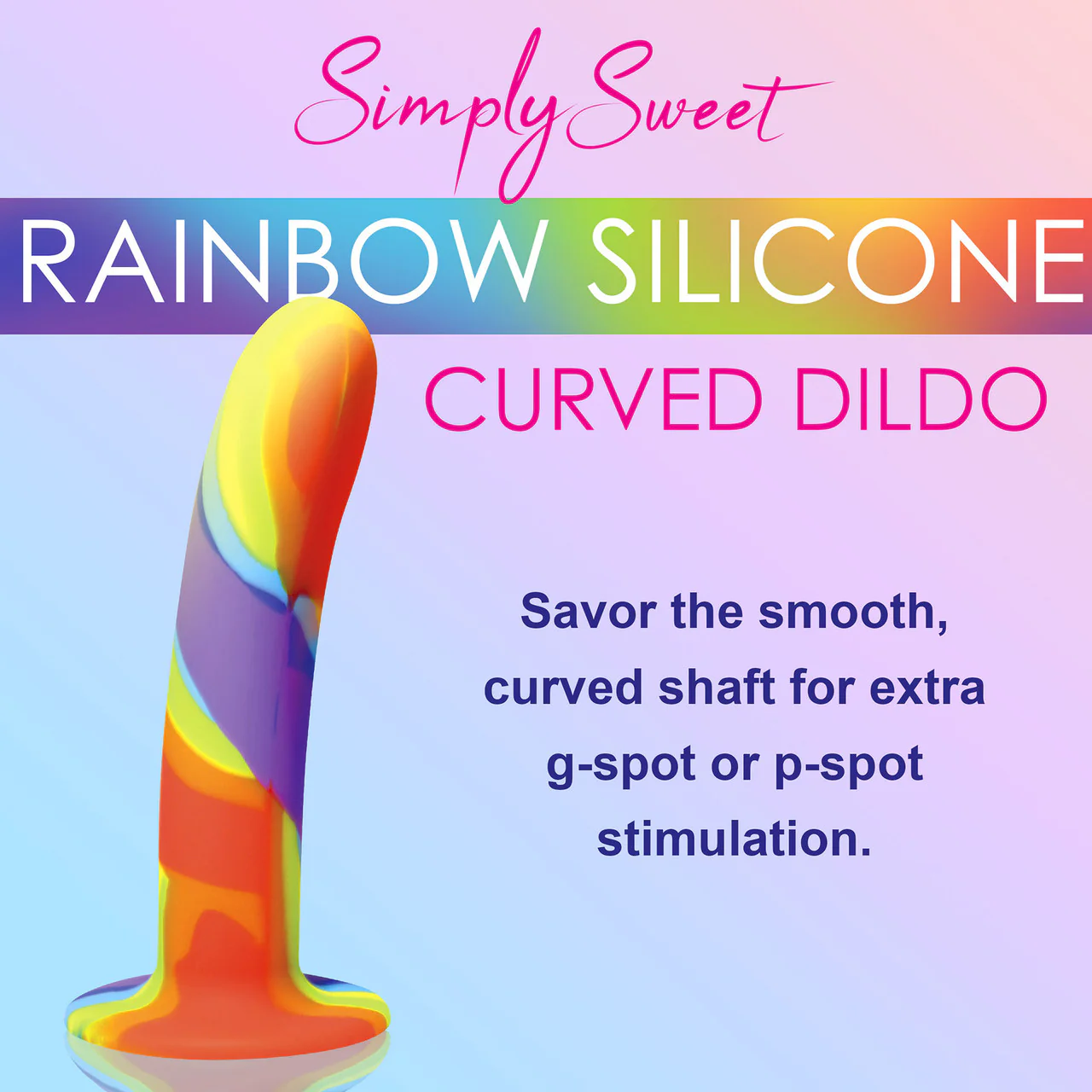 Simply Sweet Rainbow 6.75" Silicone G-Spot Suction Cup Dildo - Image 10