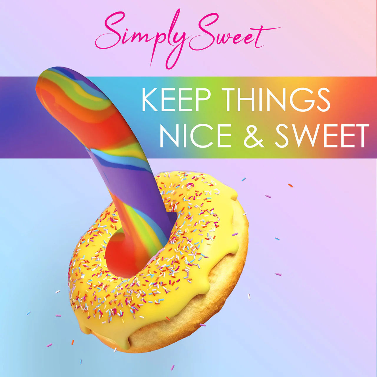 Simply Sweet Rainbow 6.75" Silicone G-Spot Suction Cup Dildo - Image 11