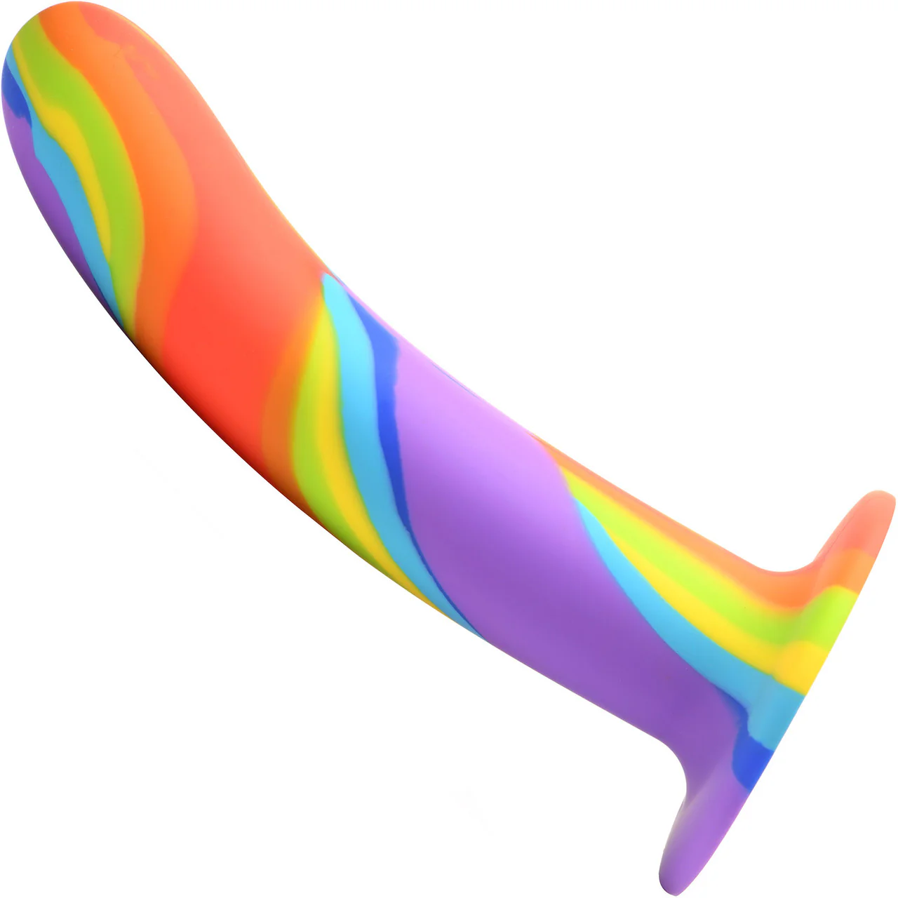 Simply Sweet Rainbow 6.75" Silicone G-Spot Suction Cup Dildo - Image 2