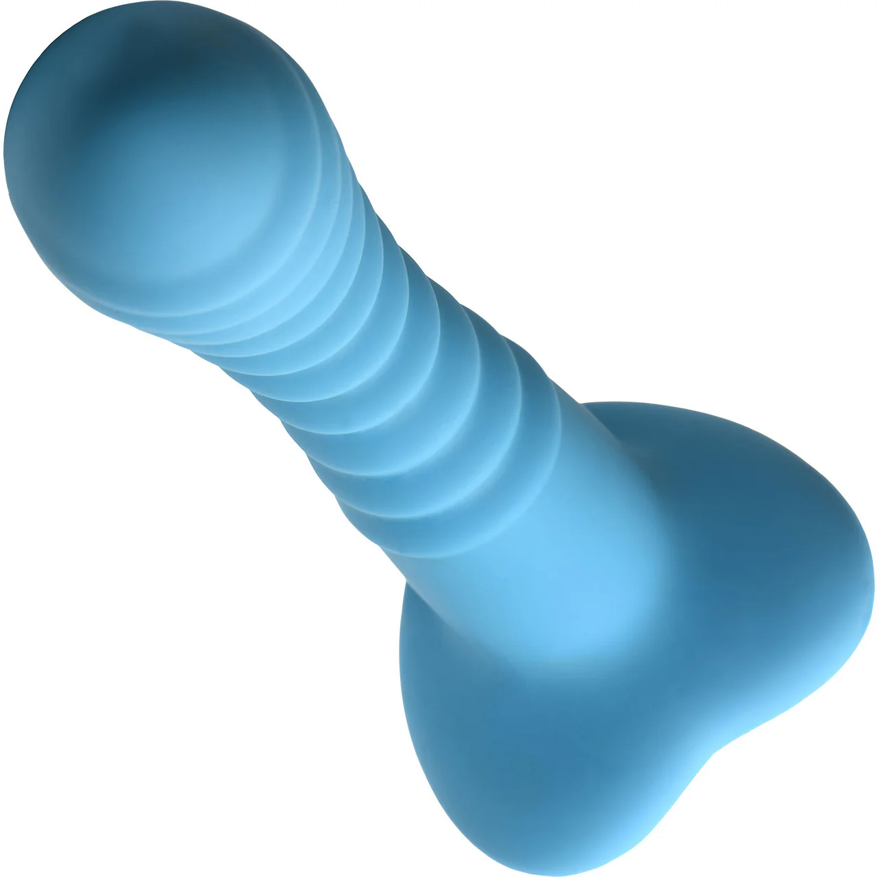 Simply Sweet Ribbed 7" Silicone G-Spot Suction Cup Dildo - Blue - Image 9