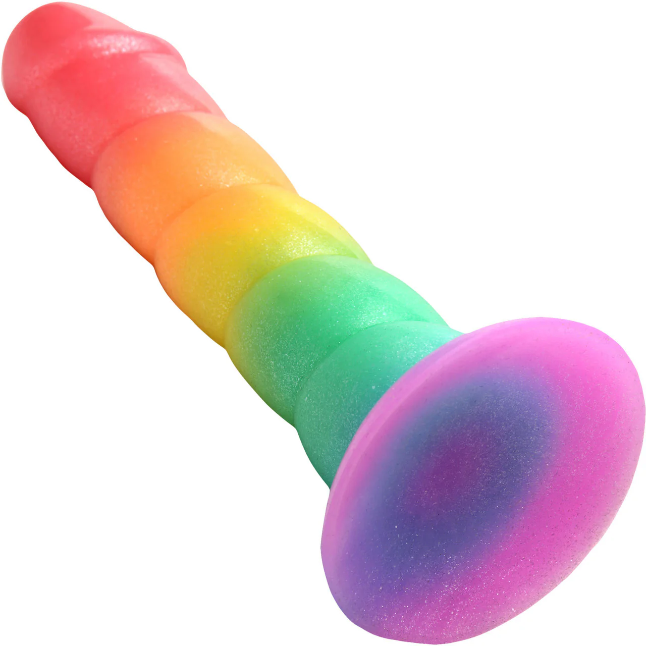 Simply Sweet Swirl Rainbow 6.6" Silicone Suction Cup Dildo - Image 2