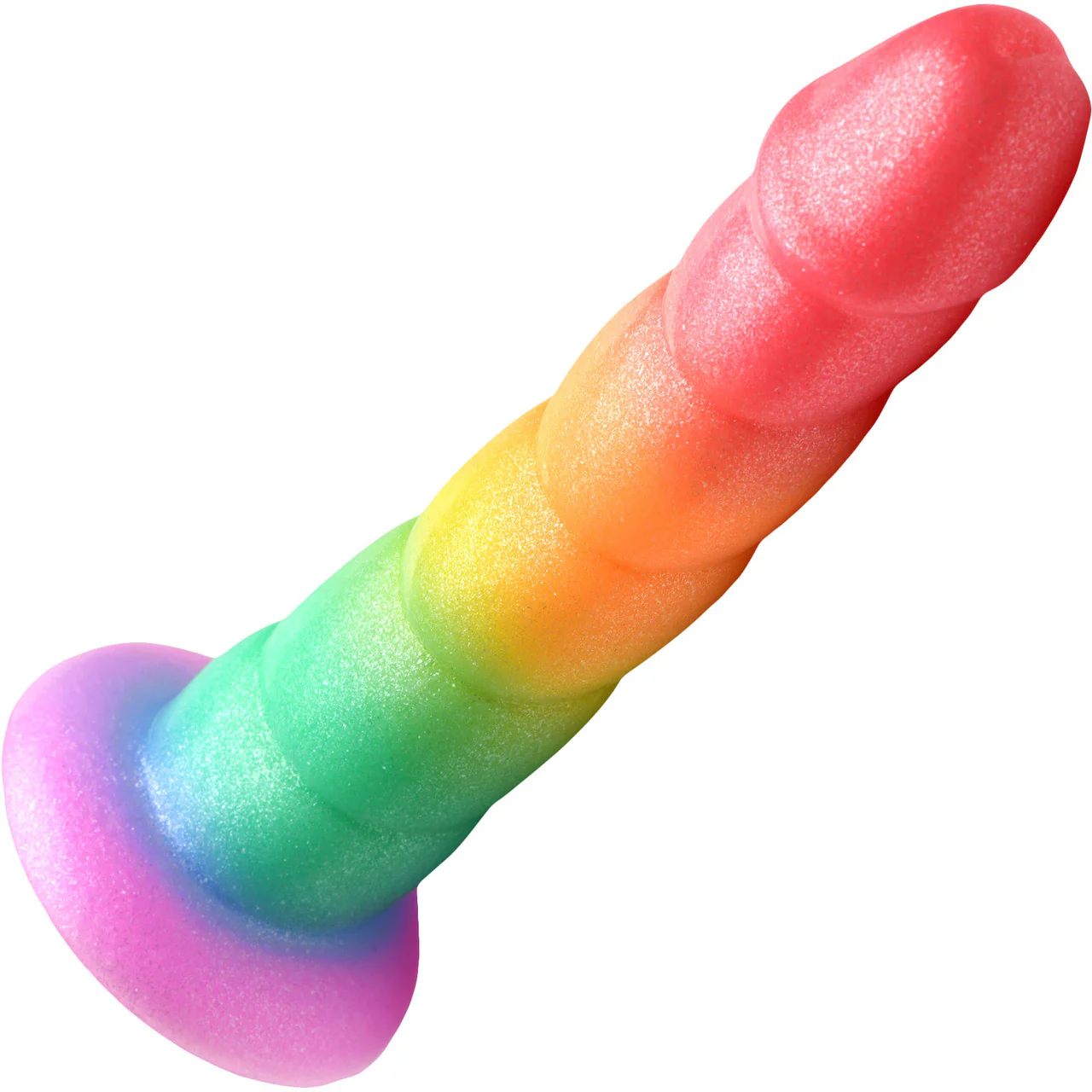 Simply Sweet Swirl Rainbow 6.6" Silicone Suction Cup Dildo - Image 3