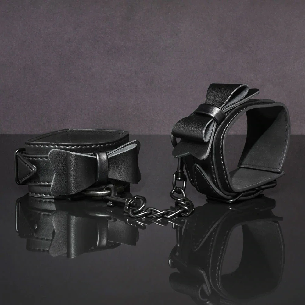 Sincerely Bow Tie Cuffs By Sportsheets - Black - Image 2