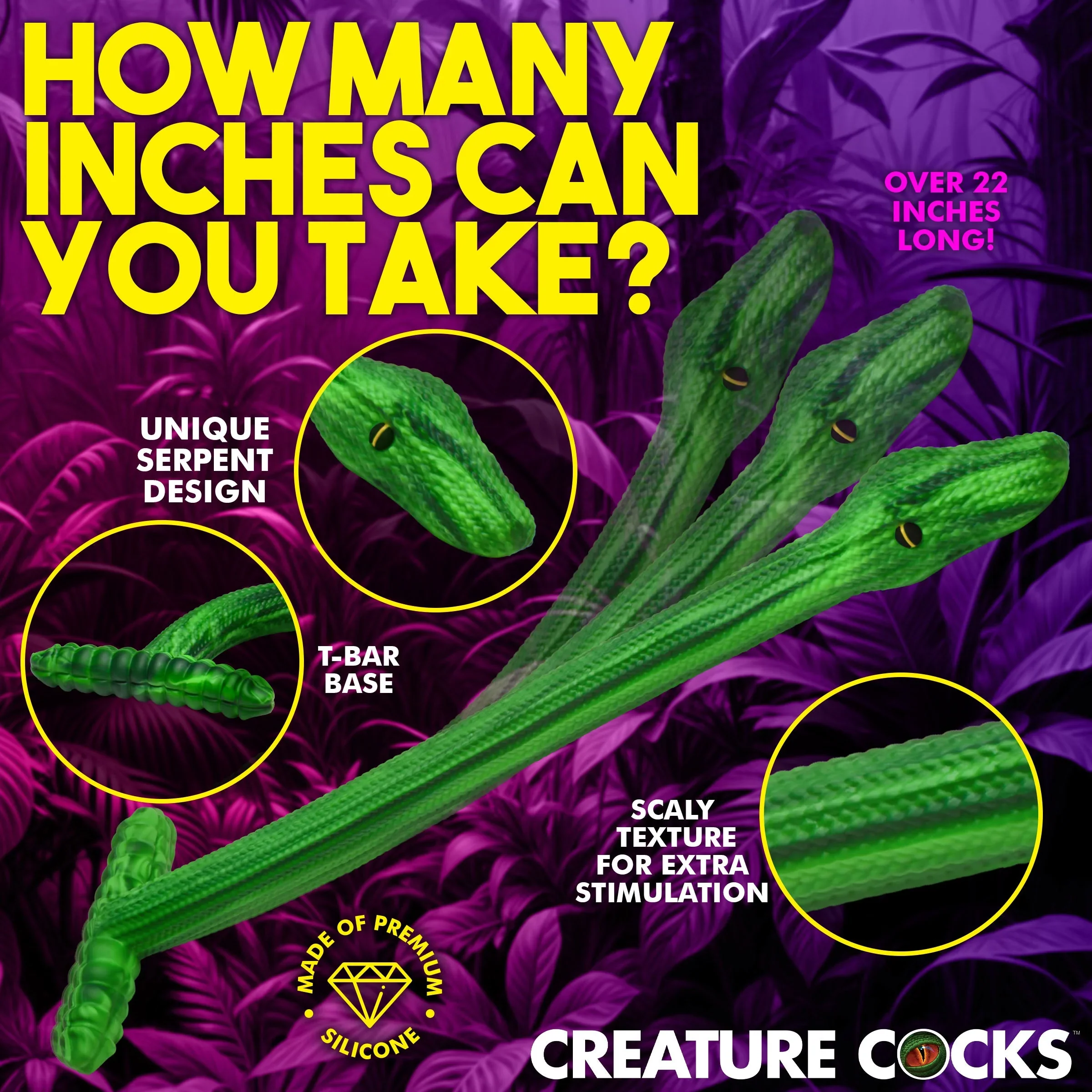 Slither 21" Silicone Dildo By Creature Cocks - Image 2