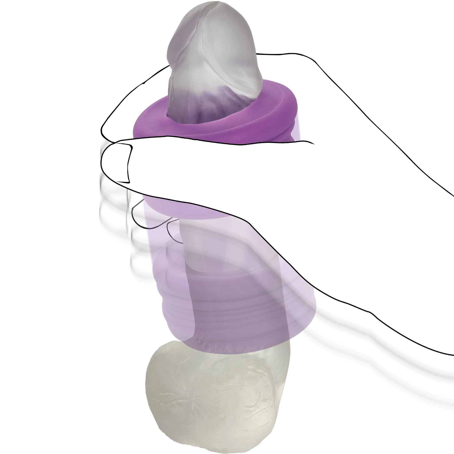 Slop Top Dirty Luv Silicone BJ Enhancer By CalExotics - Purple Glow In The Dark - Image 3