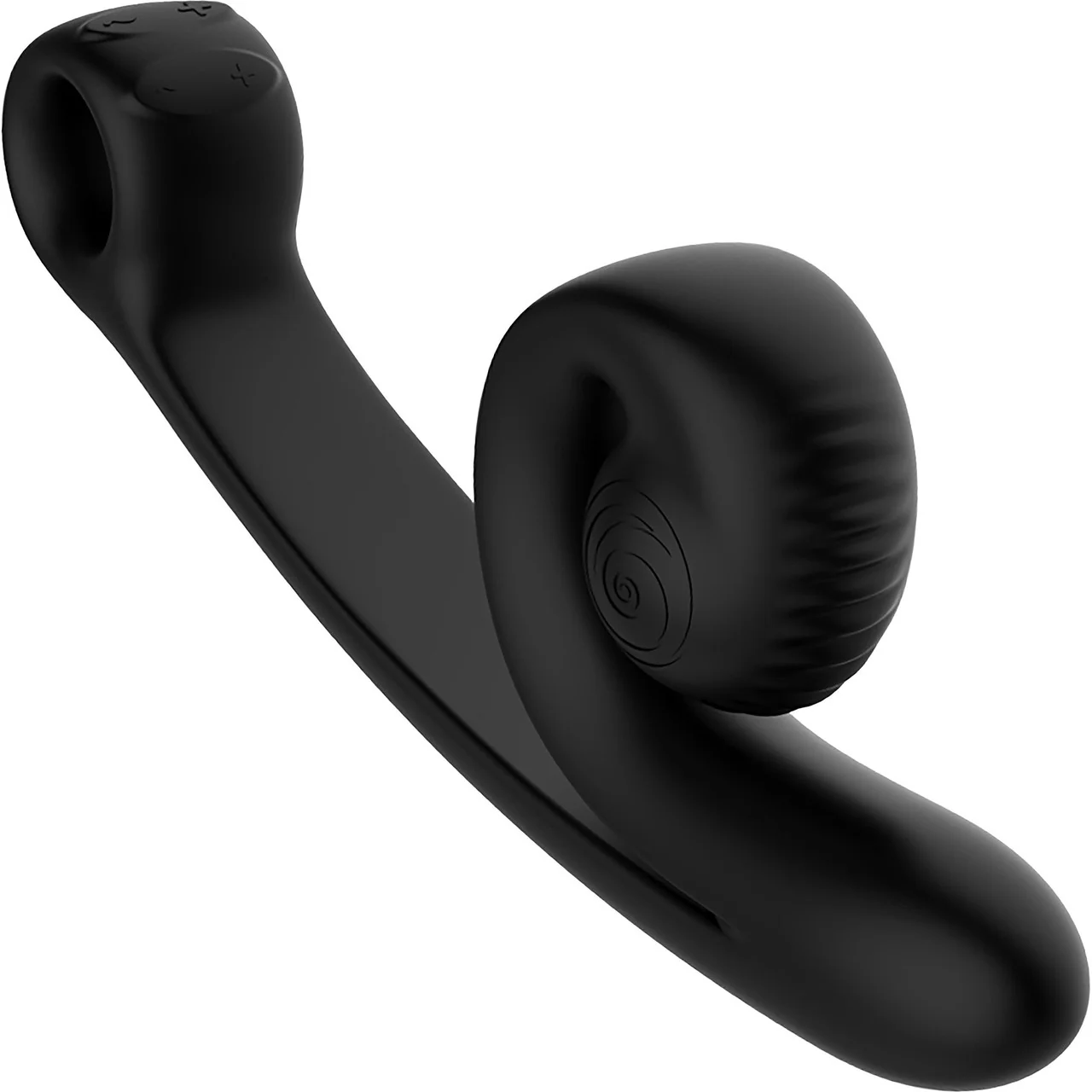 SVibe Snail Curve Silicone Rechargeable Waterproof Dual Stimulation Vibrator - Black - Image 2