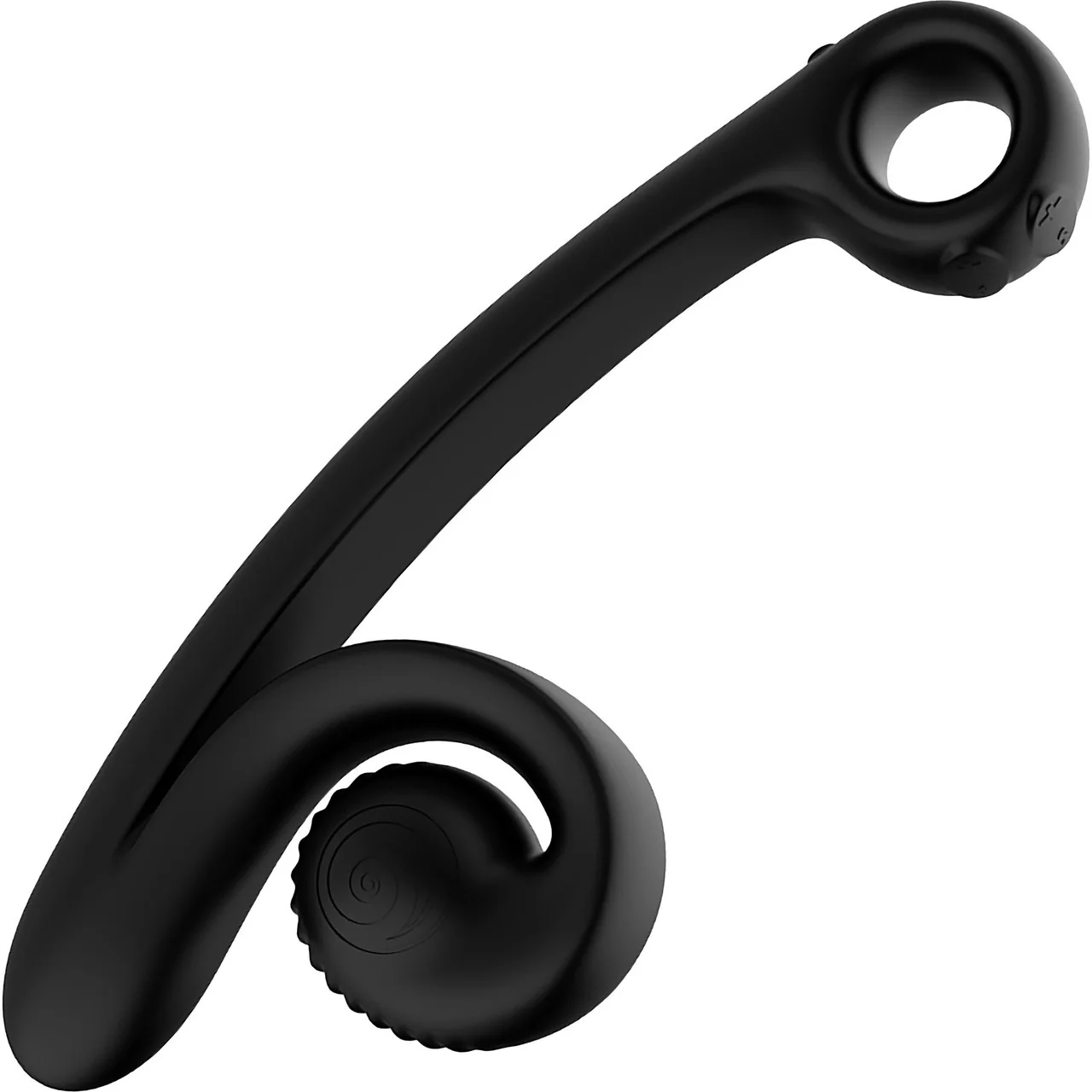 SVibe Snail Curve Silicone Rechargeable Waterproof Dual Stimulation Vibrator - Black - Image 3