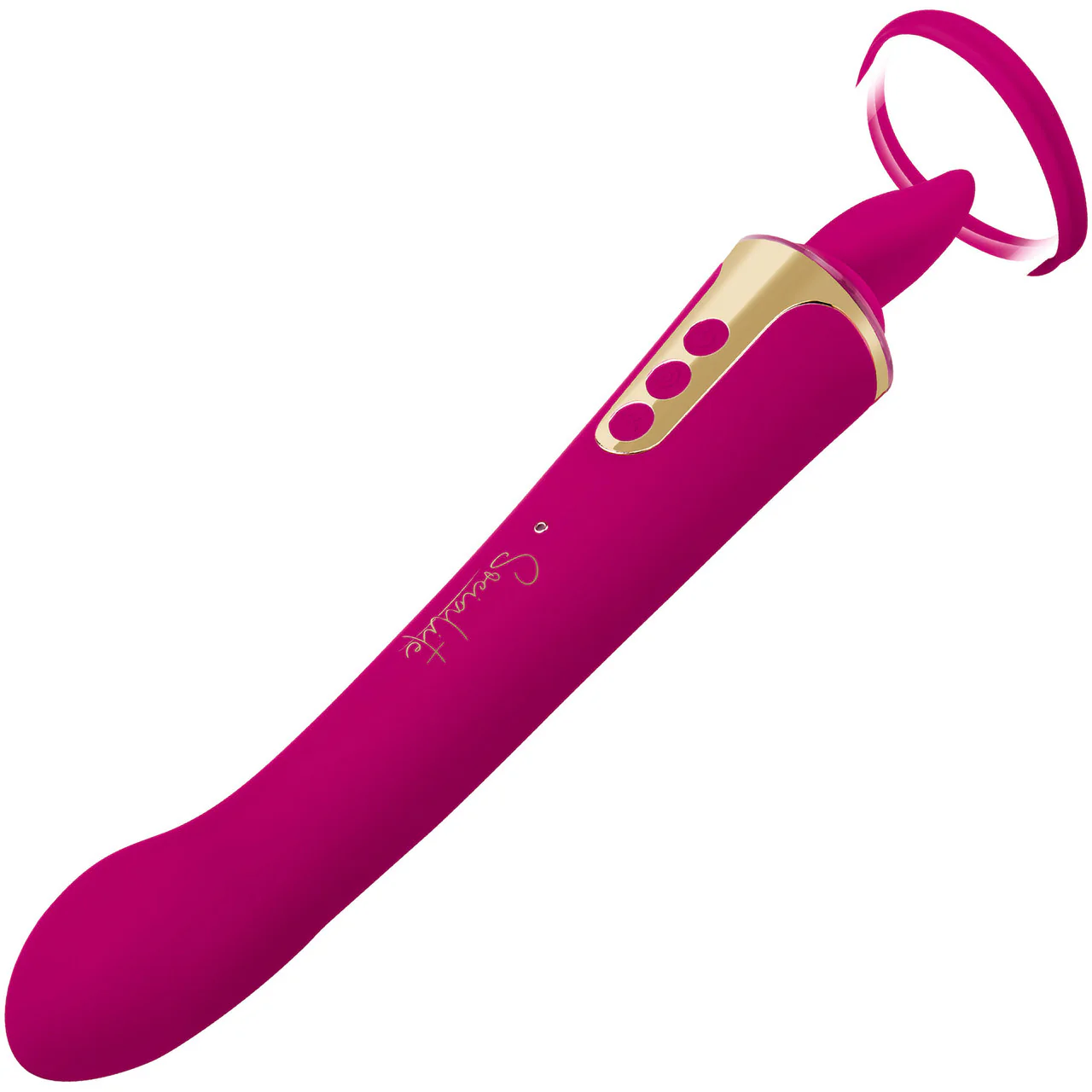 Socialite PROVOCATEUR Rechargeable Silicone Double Ended Lingus Vibrator By Bodywand - Pink - Image 4