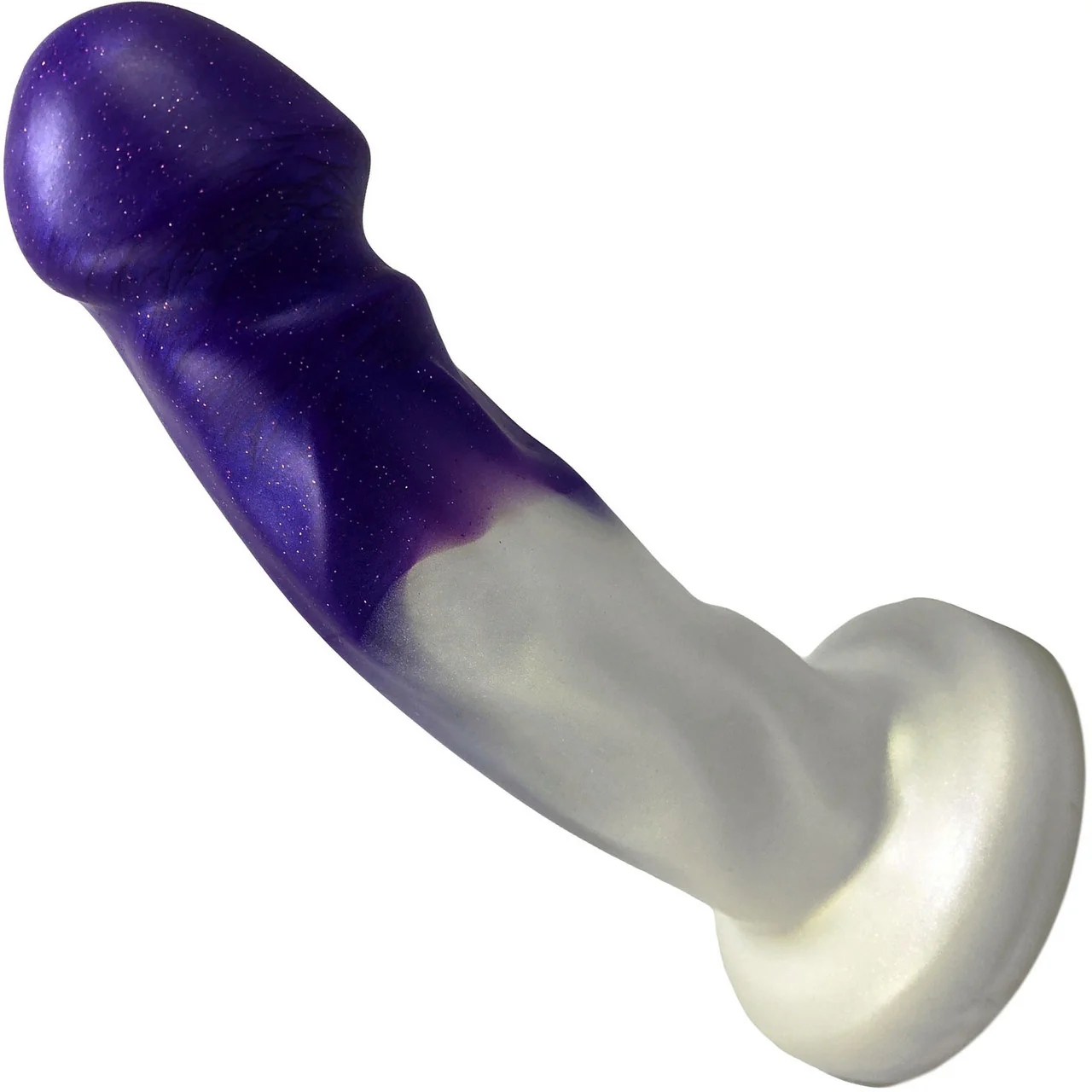 Splendid Dual-Density 6.5" Silicone Dildo By Uberrime - Medium, Pearl & Orchid - Image 2