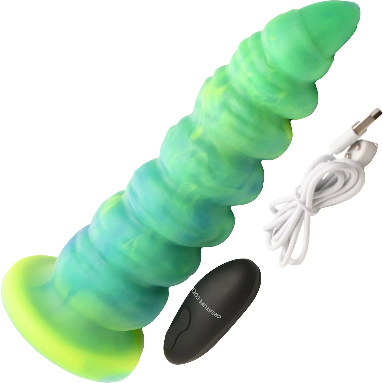 Squirmer Rechargeable Thrusting & Vibrating Silicone Suction Cup Dildo With Remote By Creature Cocks - Image 9