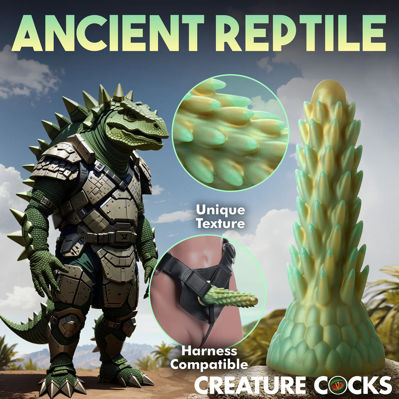 Stegosaurus Spiky Reptile 7.5" Silicone Suction Cup Dildo By Creature Cocks - Image 11