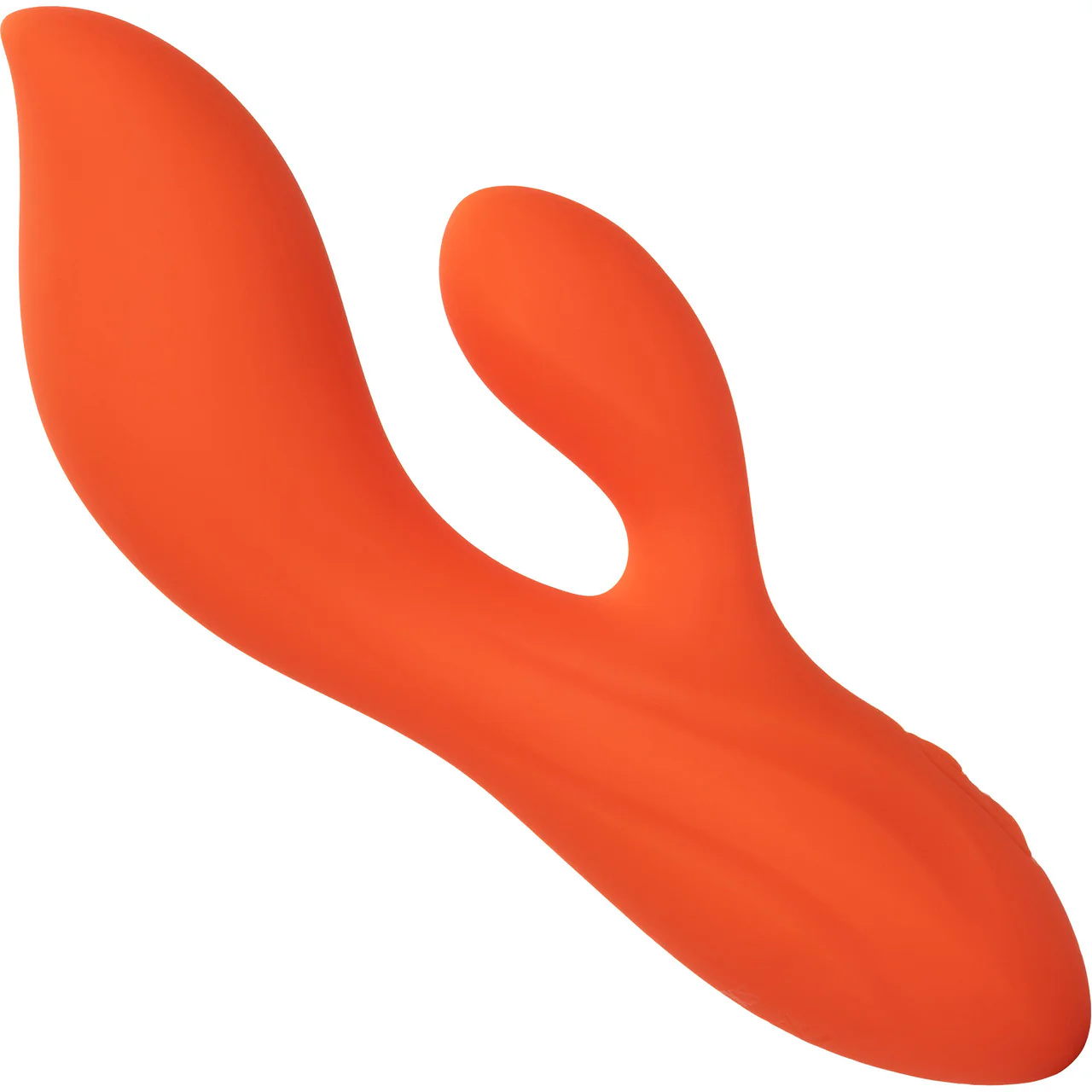 Stella Liquid Silicone Dual Teaser Rechargeable Waterproof Rabbit Style Vibrator By CalExotics - Orange - Image 3