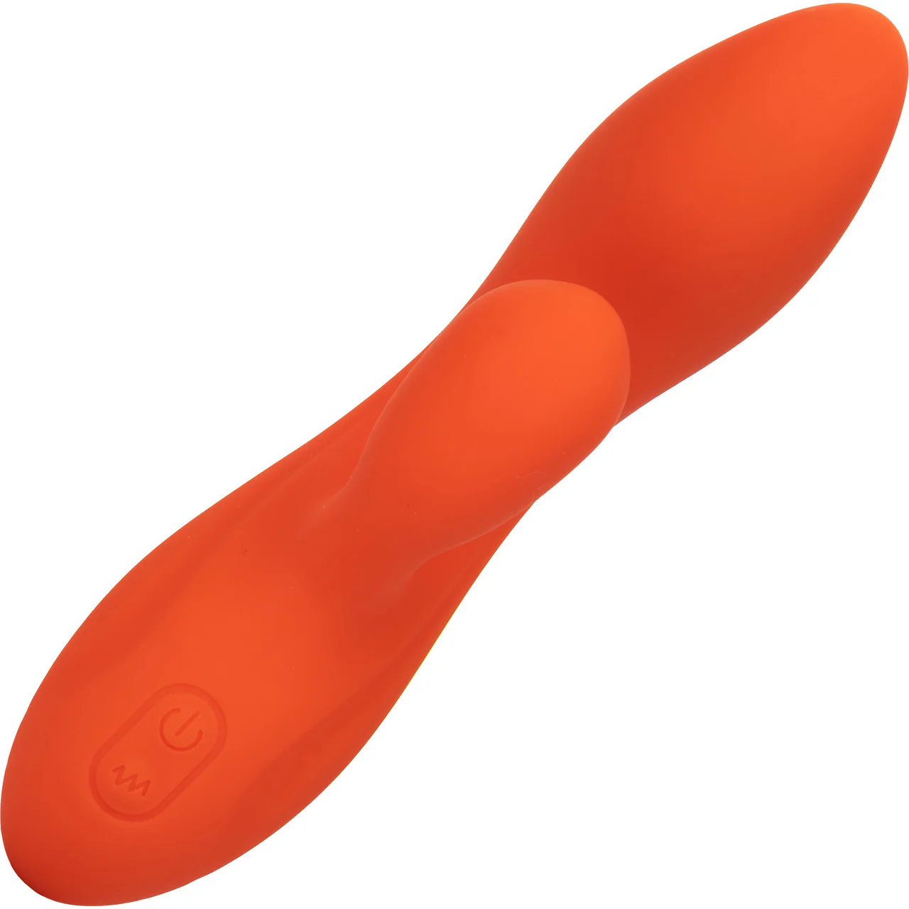 Stella Liquid Silicone Dual Teaser Rechargeable Waterproof Rabbit Style Vibrator By CalExotics - Orange - Image 4
