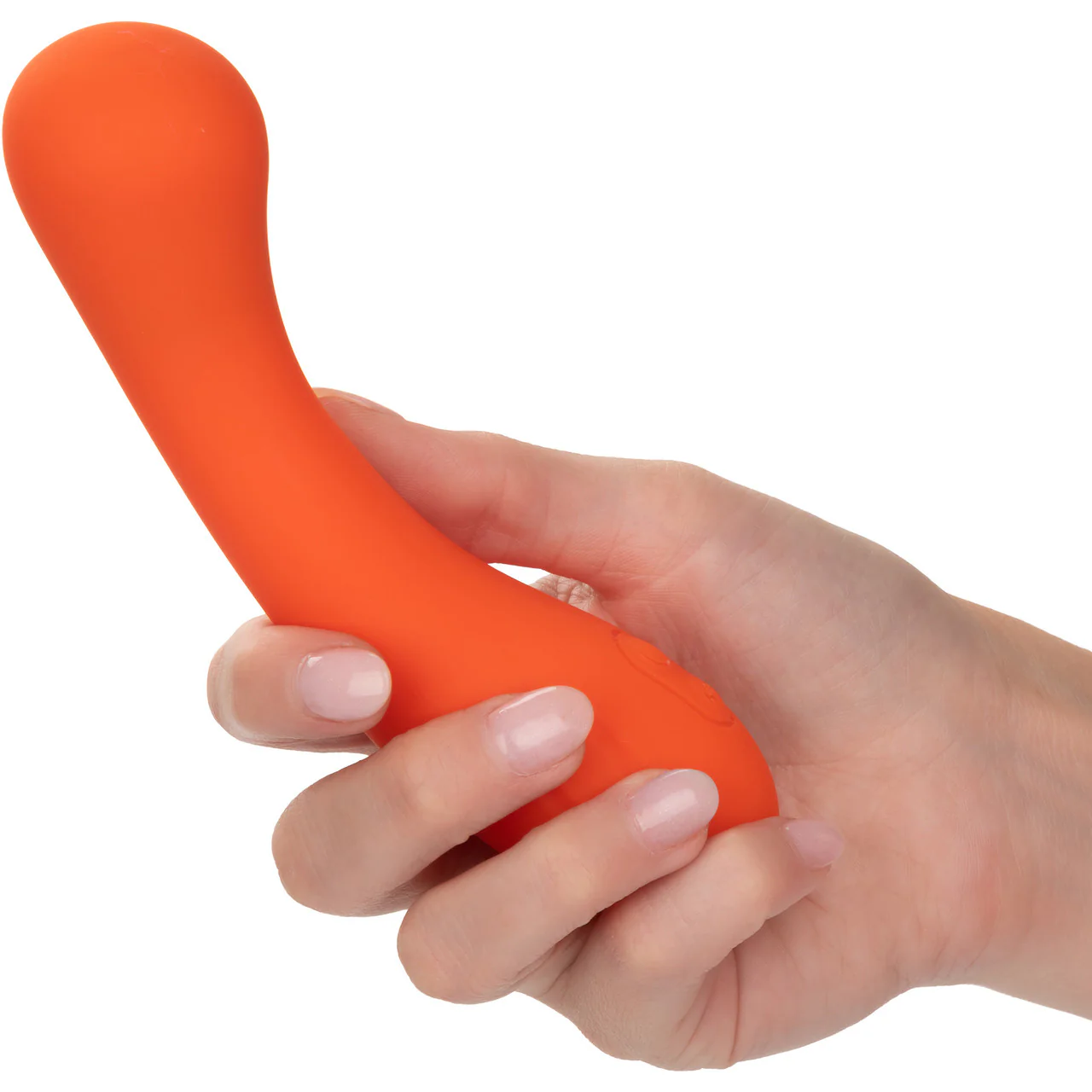 Stella Liquid Silicone G-Wand Waterproof Rechargeable G-Spot Vibrator By CalExotics - Orange - Image 2
