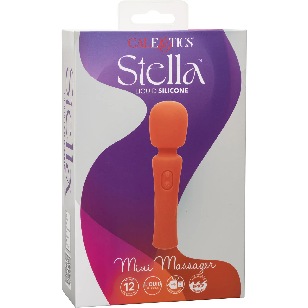 Stella Liquid Silicone Mini Massager Rechargeable Waterproof Wand Style Vibrator By CalExotics - Orange - Image 12