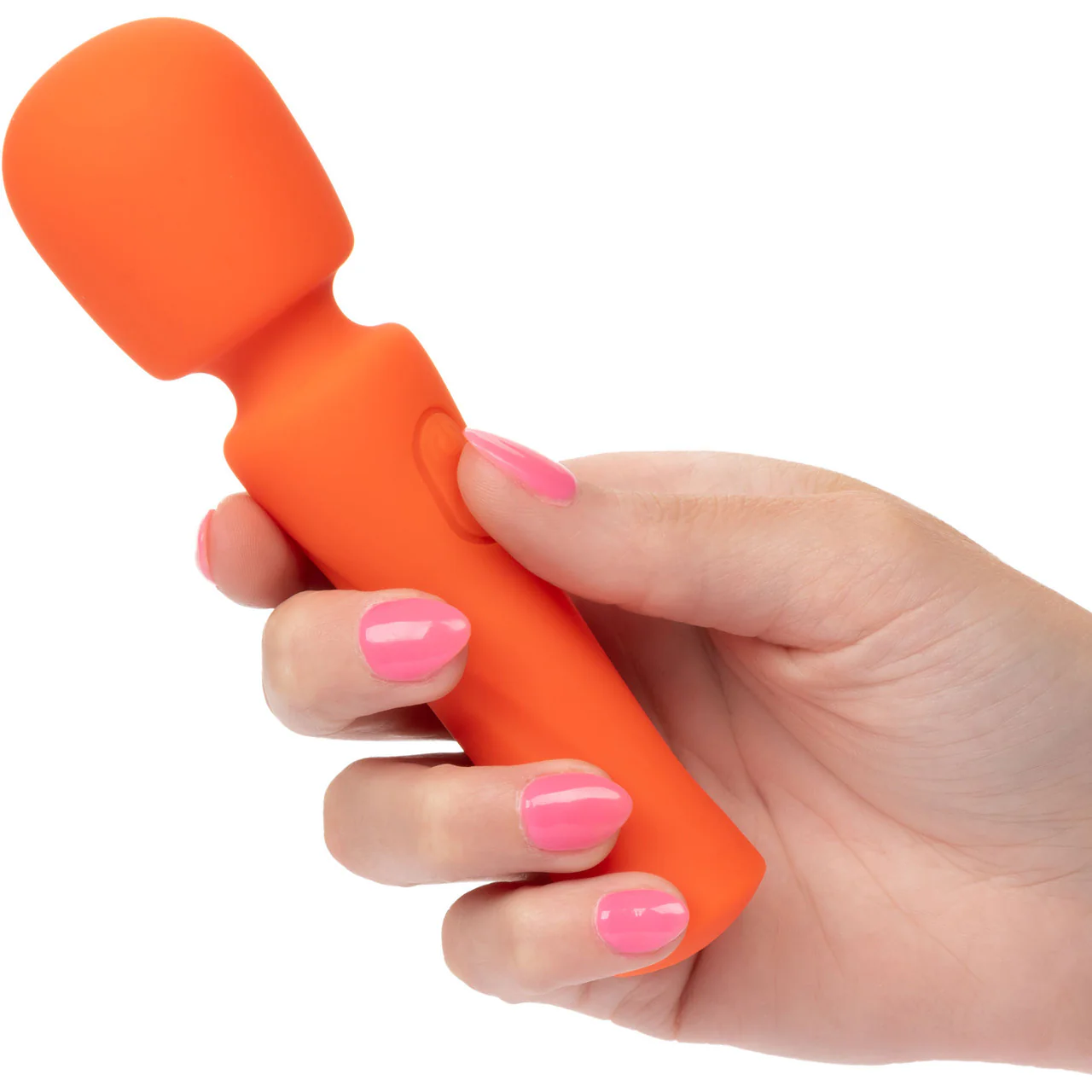 Stella Liquid Silicone Mini Massager Rechargeable Waterproof Wand Style Vibrator By CalExotics - Orange - Image 2