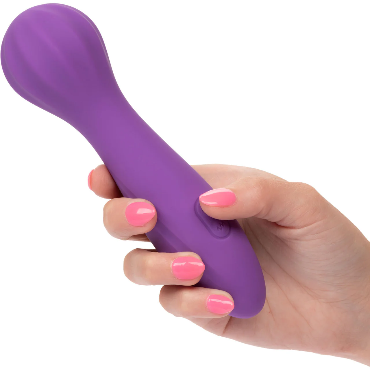 Stella Liquid Silicone "O" Wand Rechargeable Waterproof Wand Style Vibrator By CalExotics - Purple - Image 2