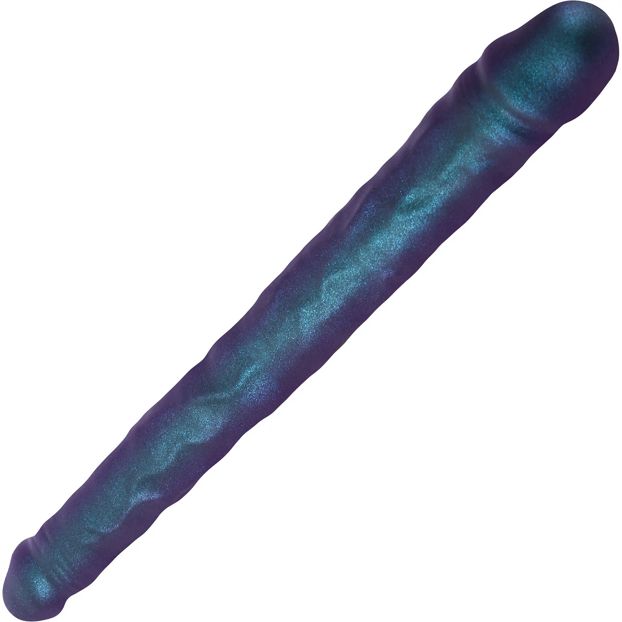 Strap-on-Me Double Dong Realistic Silicone Double Dildo - Metallic Blue - Image 3