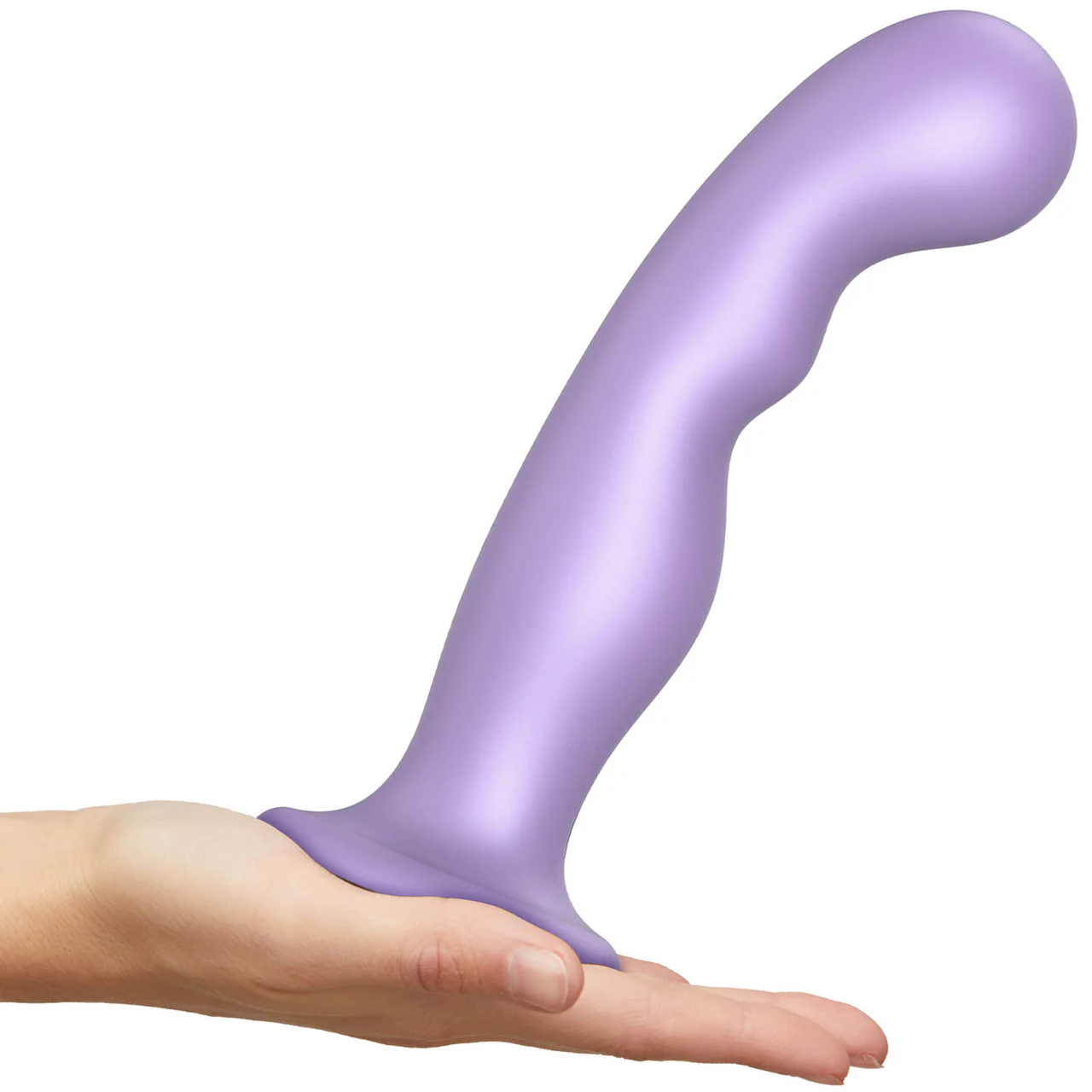 Strap-on-Me Hybrid Collection P&G Silicone Suction Cup Dildo - S Metallic Lilac - Image 5