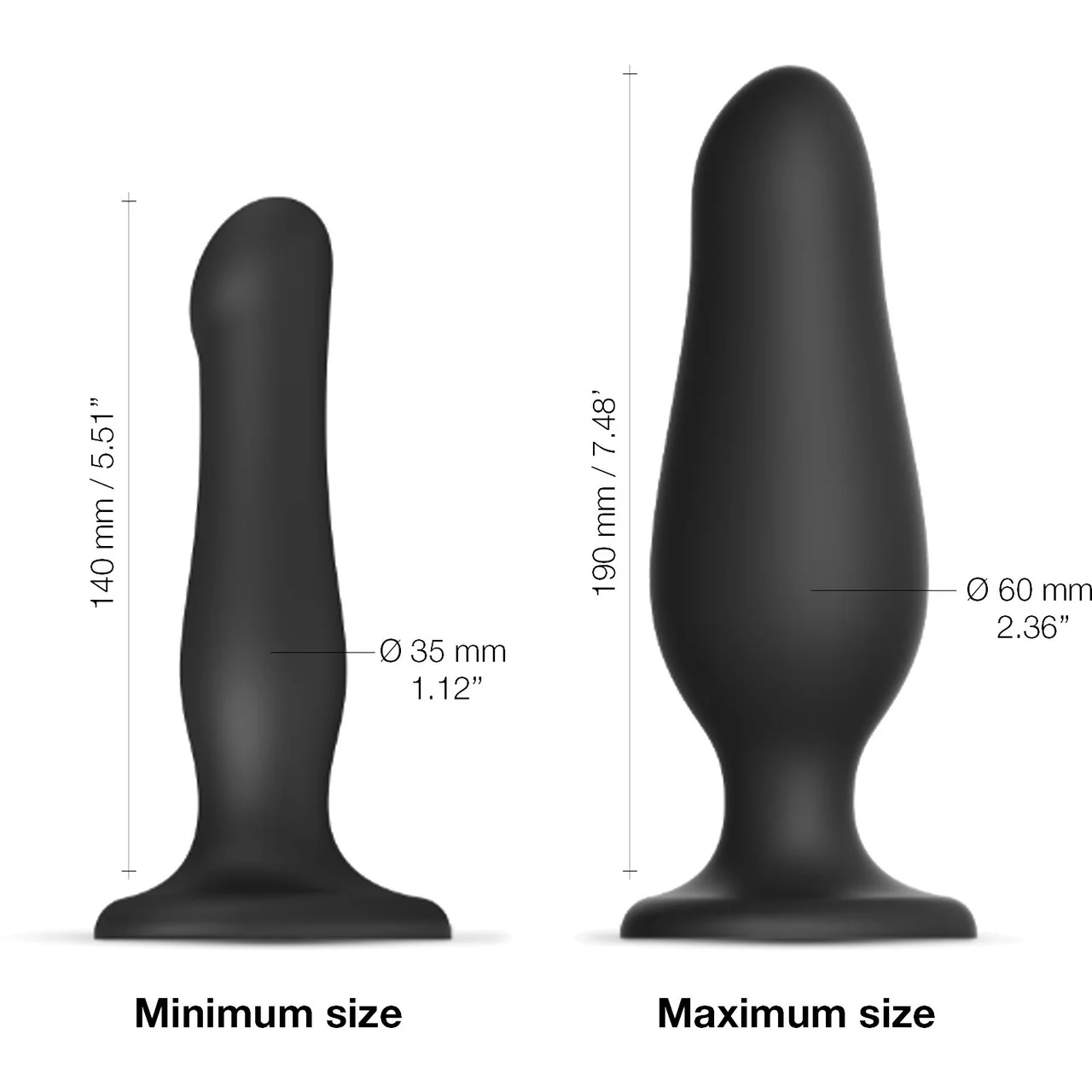 Strap-on-Me Inflatable Silicone Suction Cup Dildo Plug - Black - Image 12