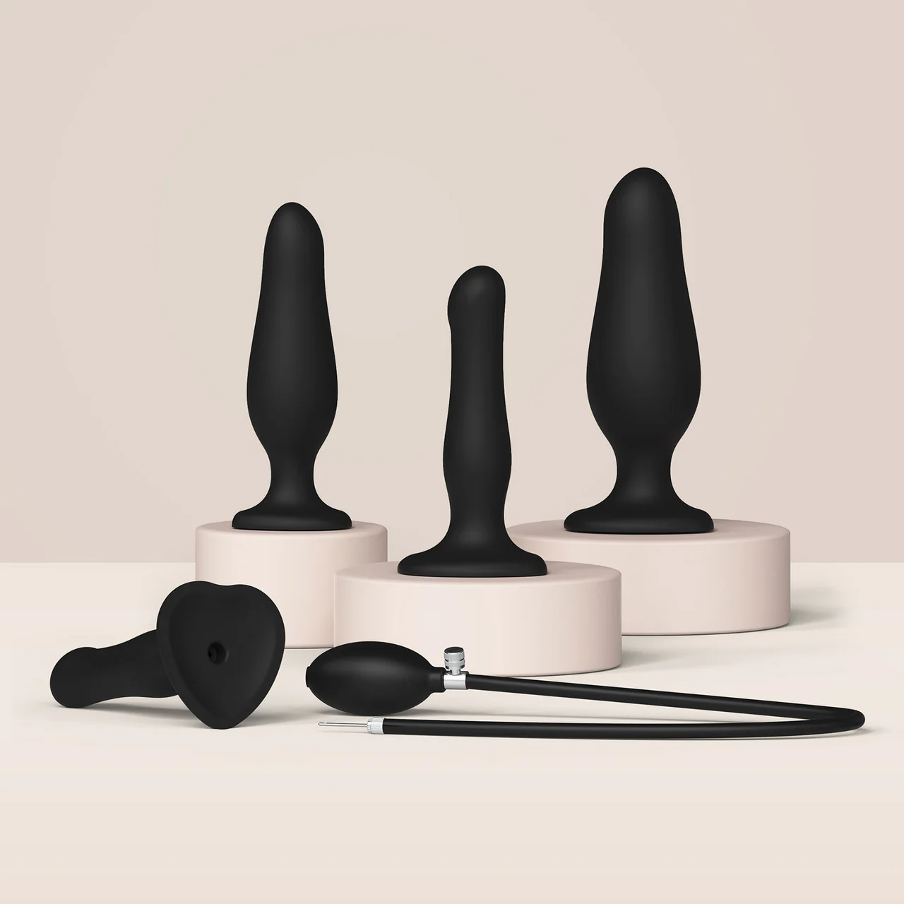 Strap-on-Me Inflatable Silicone Suction Cup Dildo Plug - Black - Image 14