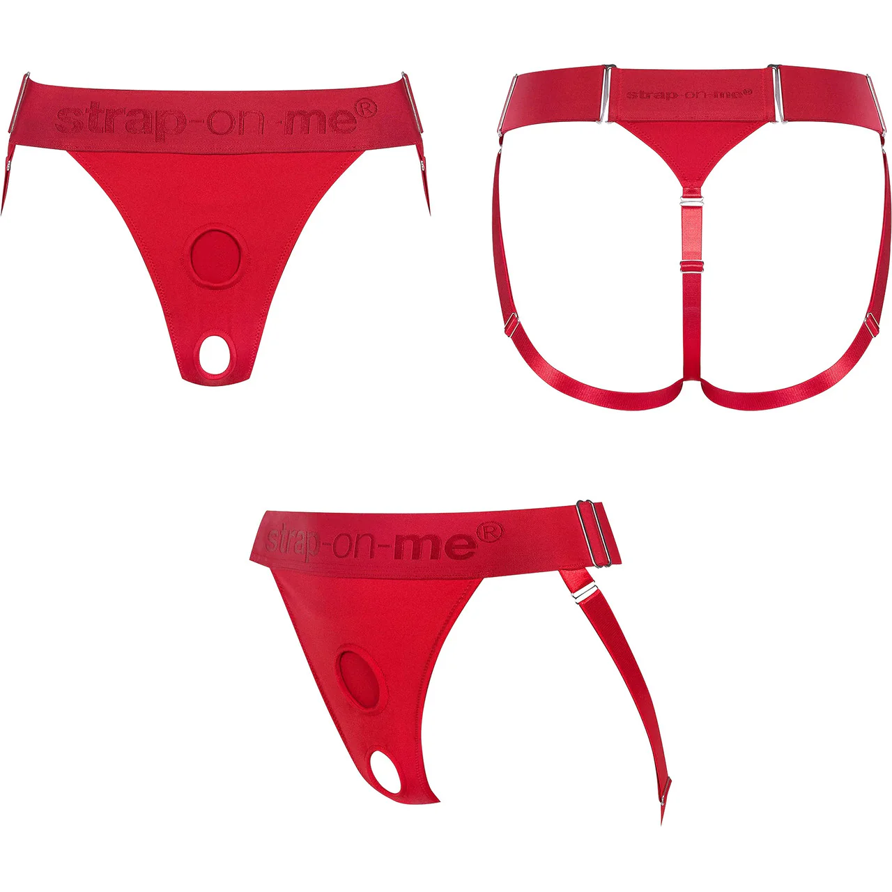 Strap-on-Me Lingerie Unique Strap-On Harness - One Size, Red - Image 6