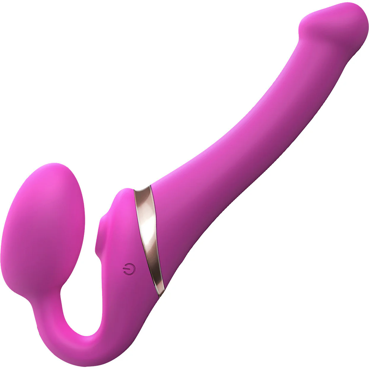 Strap-on-Me Multi Orgasm Silicone Vibrating 3 Motor Remote Strapless Strap-On, Small - Fuchsia