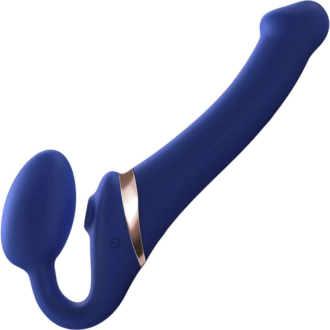 Strap-on-Me Multi Orgasm Silicone Vibrating 3 Motor Remote Strapless Strap-On, X-Large - Night Blue