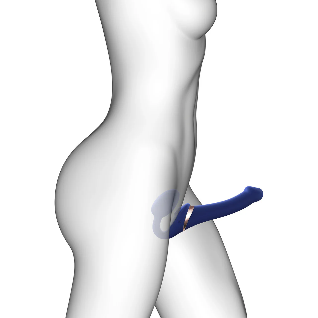 Strap-on-Me Multi Orgasm Silicone Vibrating 3 Motor Remote Strapless Strap-On, X-Large - Night Blue - Image 2
