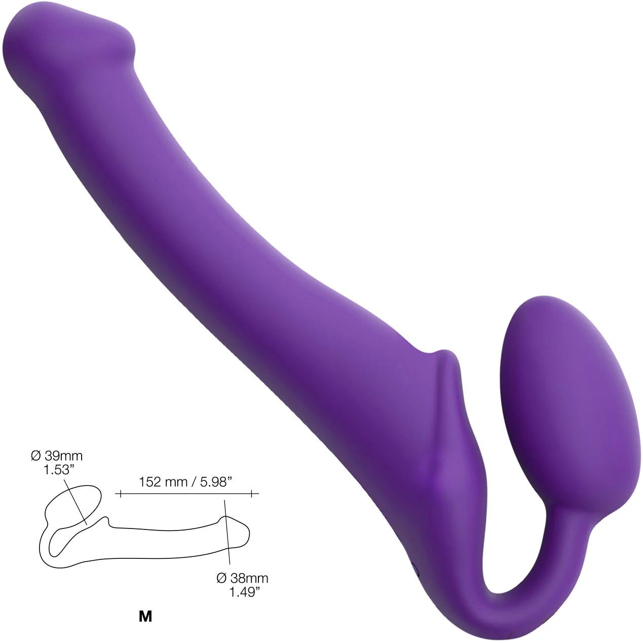 Strap-on-Me Silicone Vibrating Remote Control Strapless Strap-On - Medium Purple - Image 5