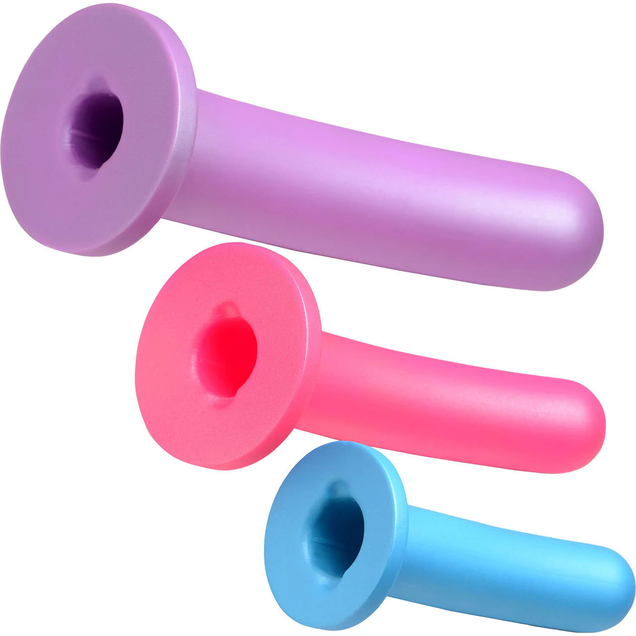Strap U Triple Peg 28X Vibrating Rechargeable 5 Piece Silicone Dildo Set With Remote - Image 4