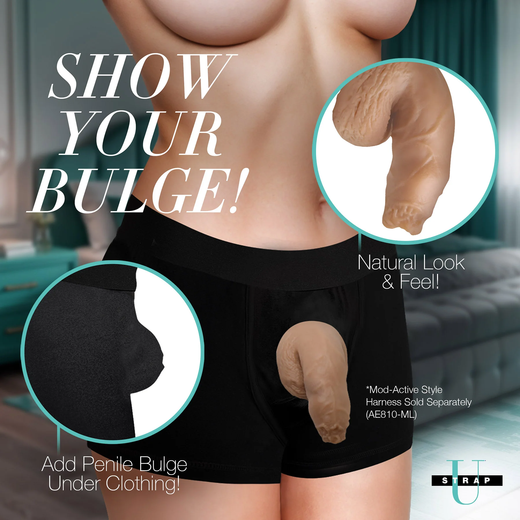 Strap U Uncut 5.1" Silicone Packer Dildo - Image 14
