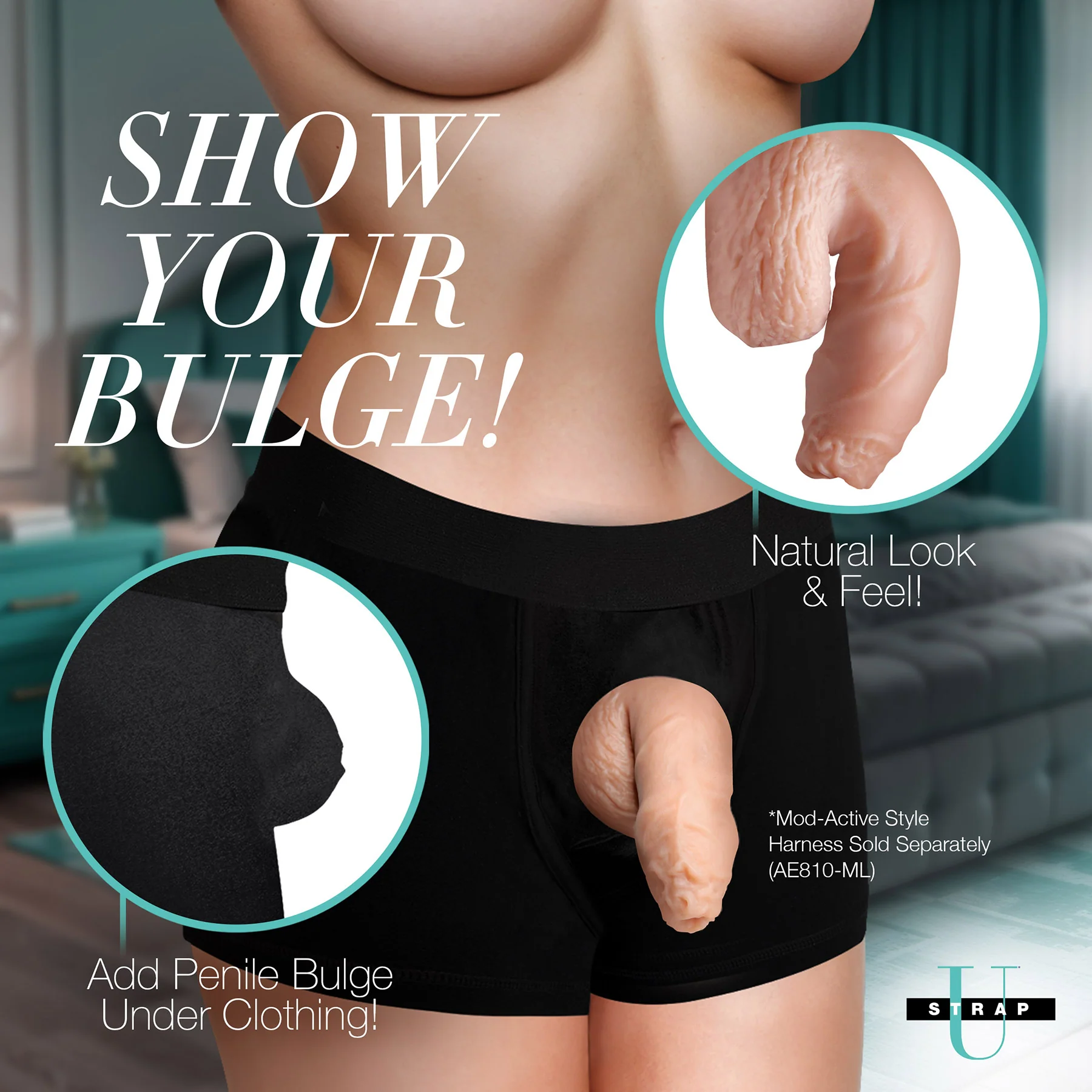 Strap U Uncut 5.1" Silicone Packer Dildo - Image 2