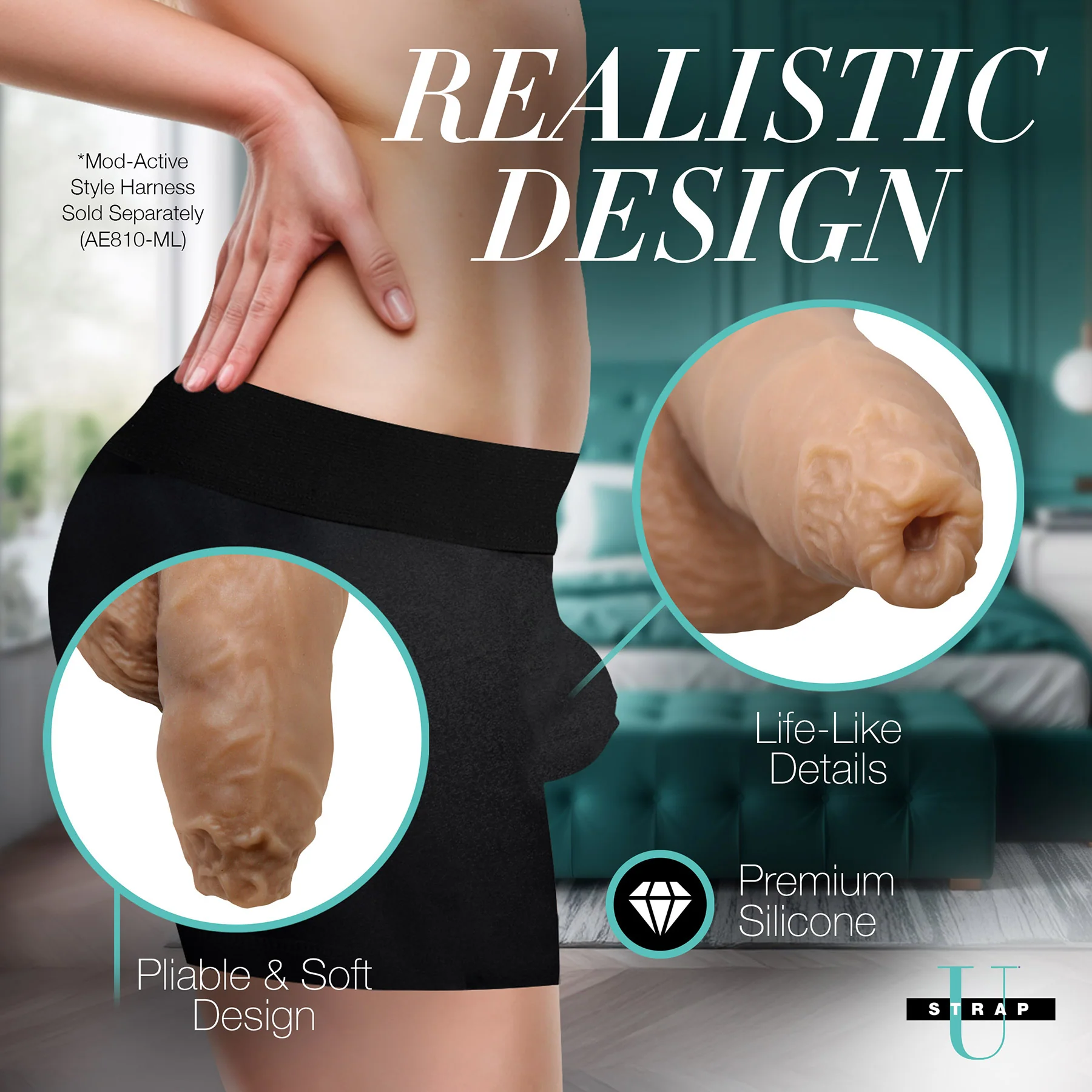 Strap U Uncut 5.1" Silicone Packer Dildo - Image 20