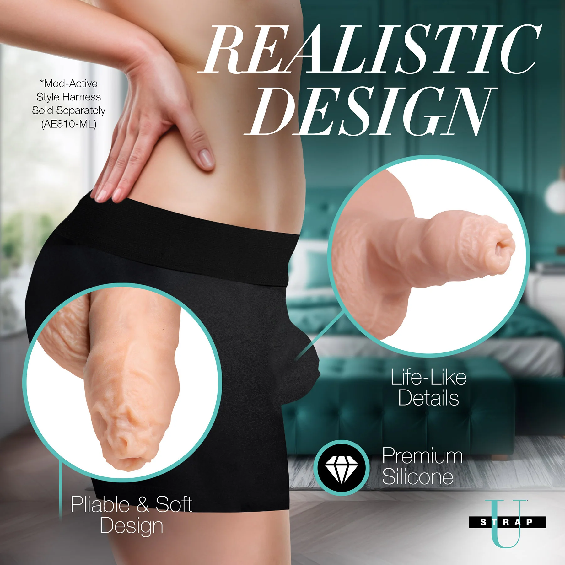 Strap U Uncut 5.1" Silicone Packer Dildo - Image 8